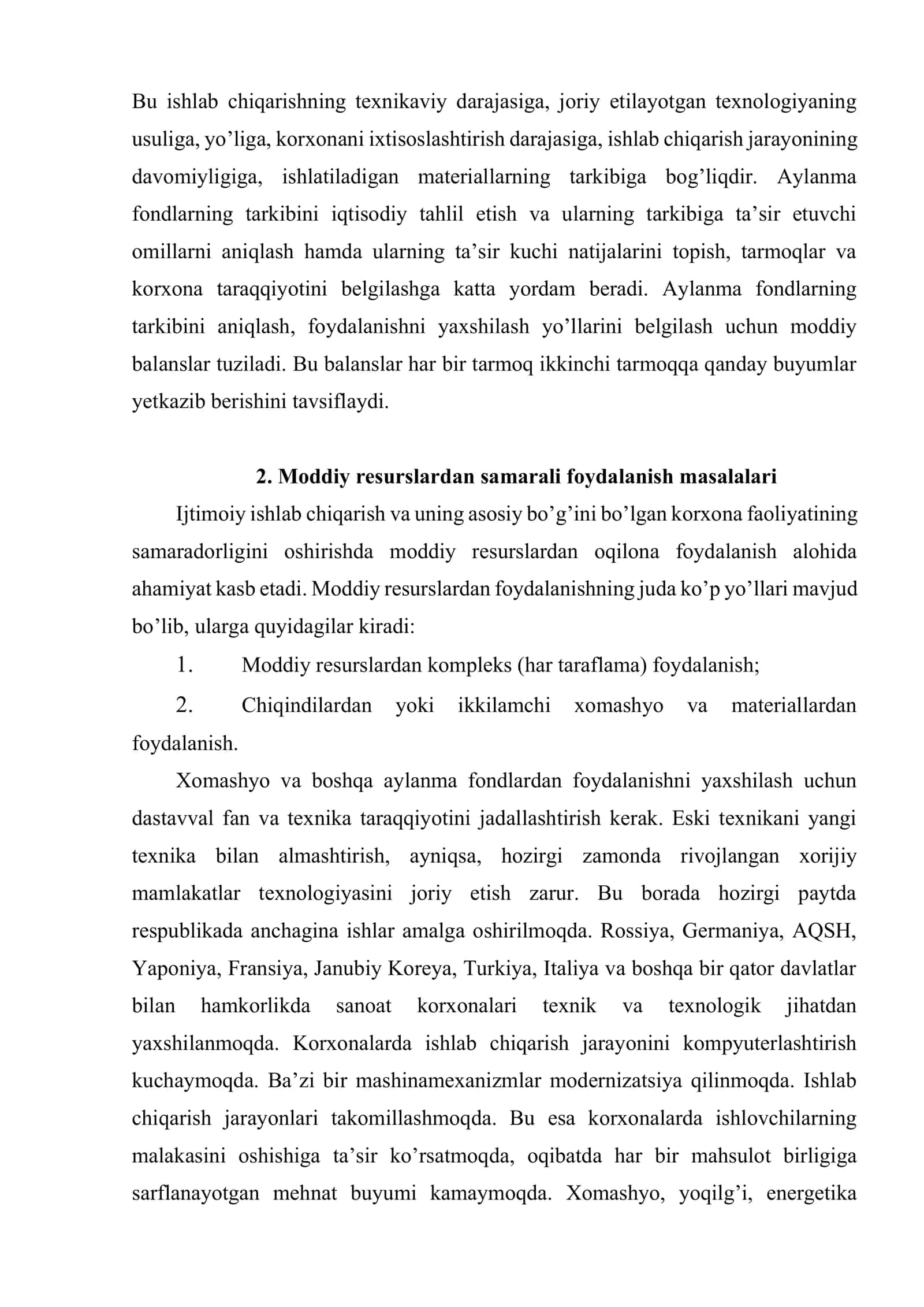 Sanoat ishlab chiqarishining aylanma fondlari va mablag’lari 3