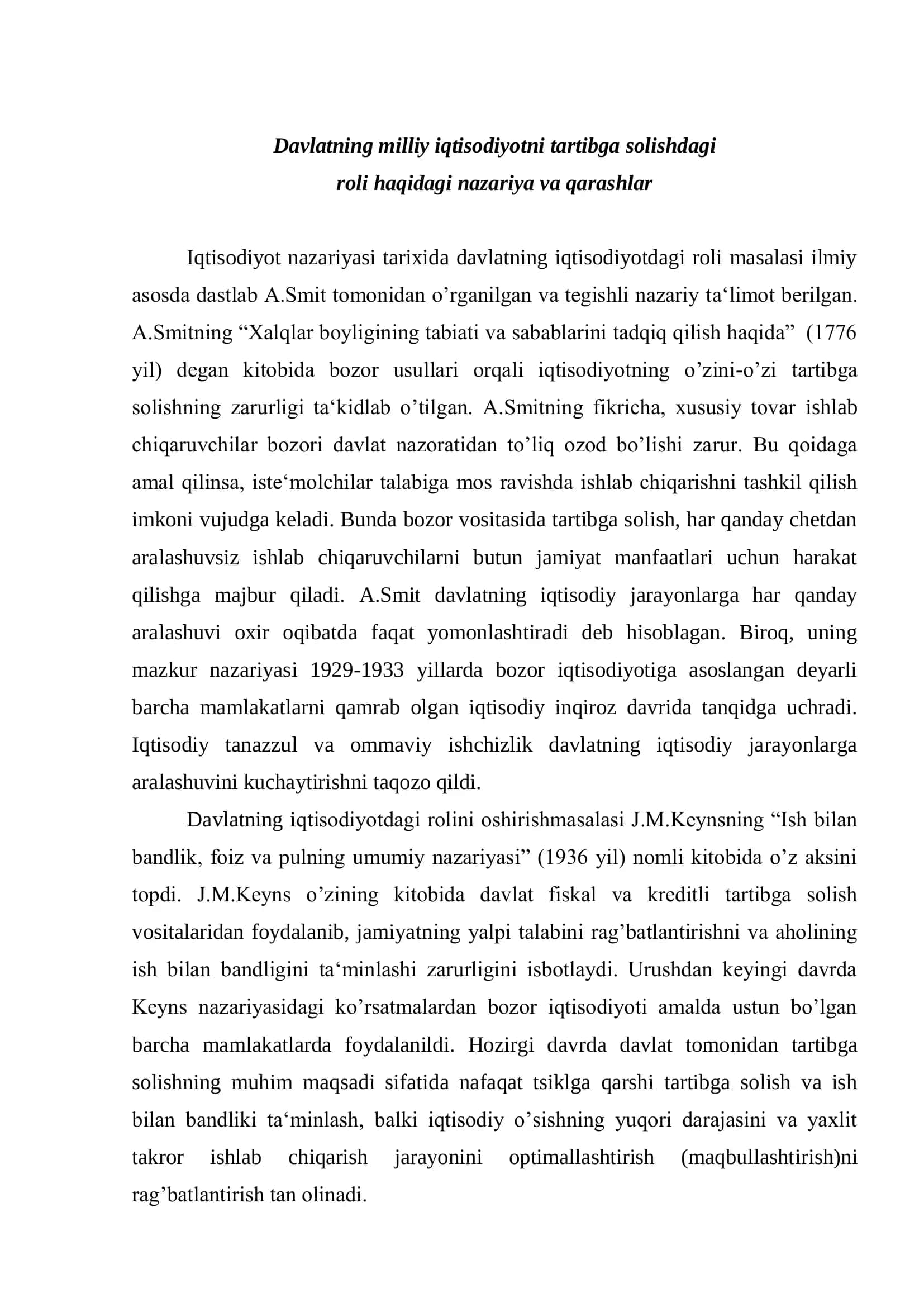 Davlatning roli iqtisodiyotni tartibga solishda 3