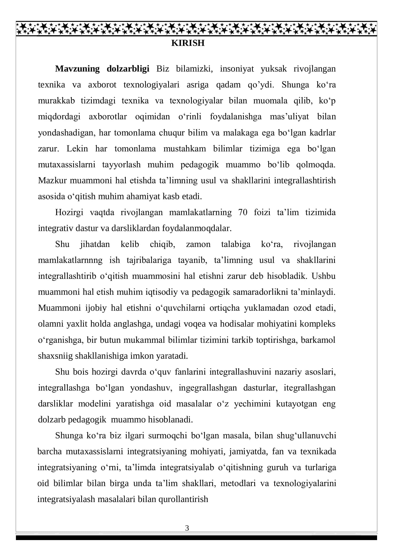 INTEGRALLASHGAN TA’LIM PEDAGOGIK TEXNOLOGIYASI 3