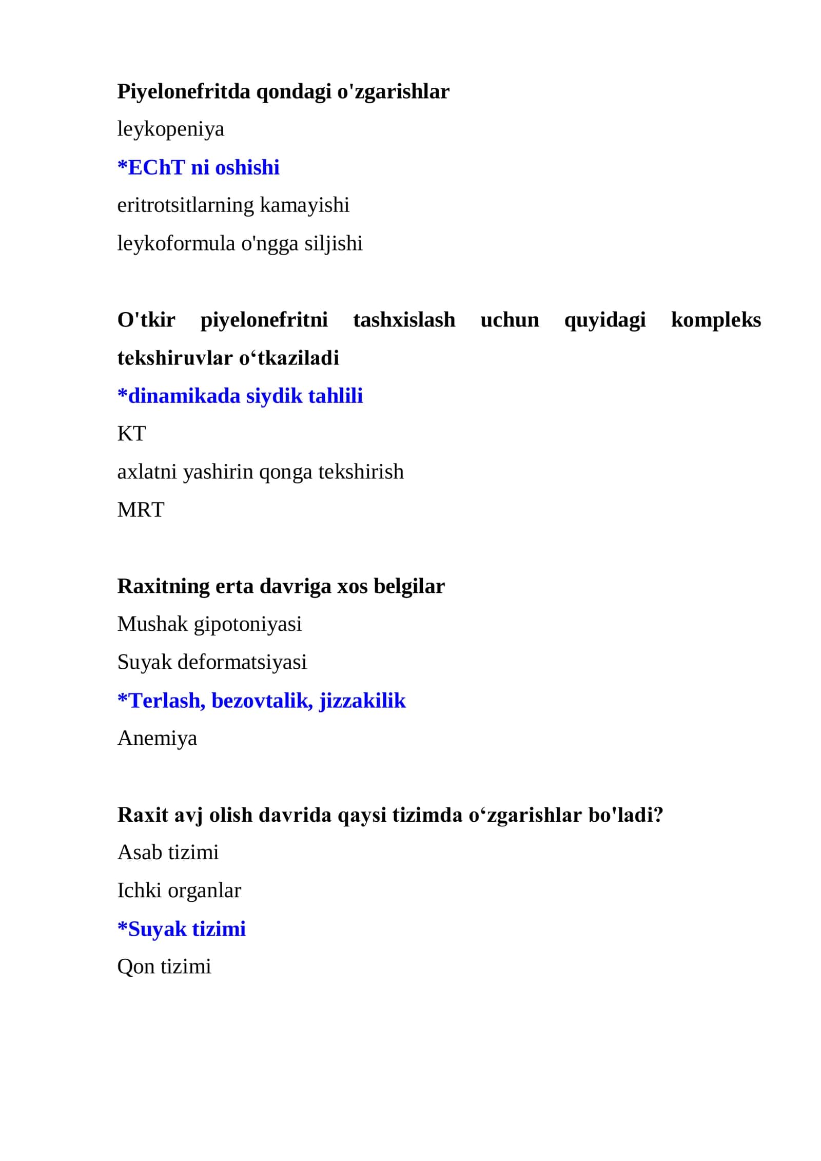 Shifokorlar bo‘limi ARGOS testi Ishga kirish testi va test javoblari 2026 3