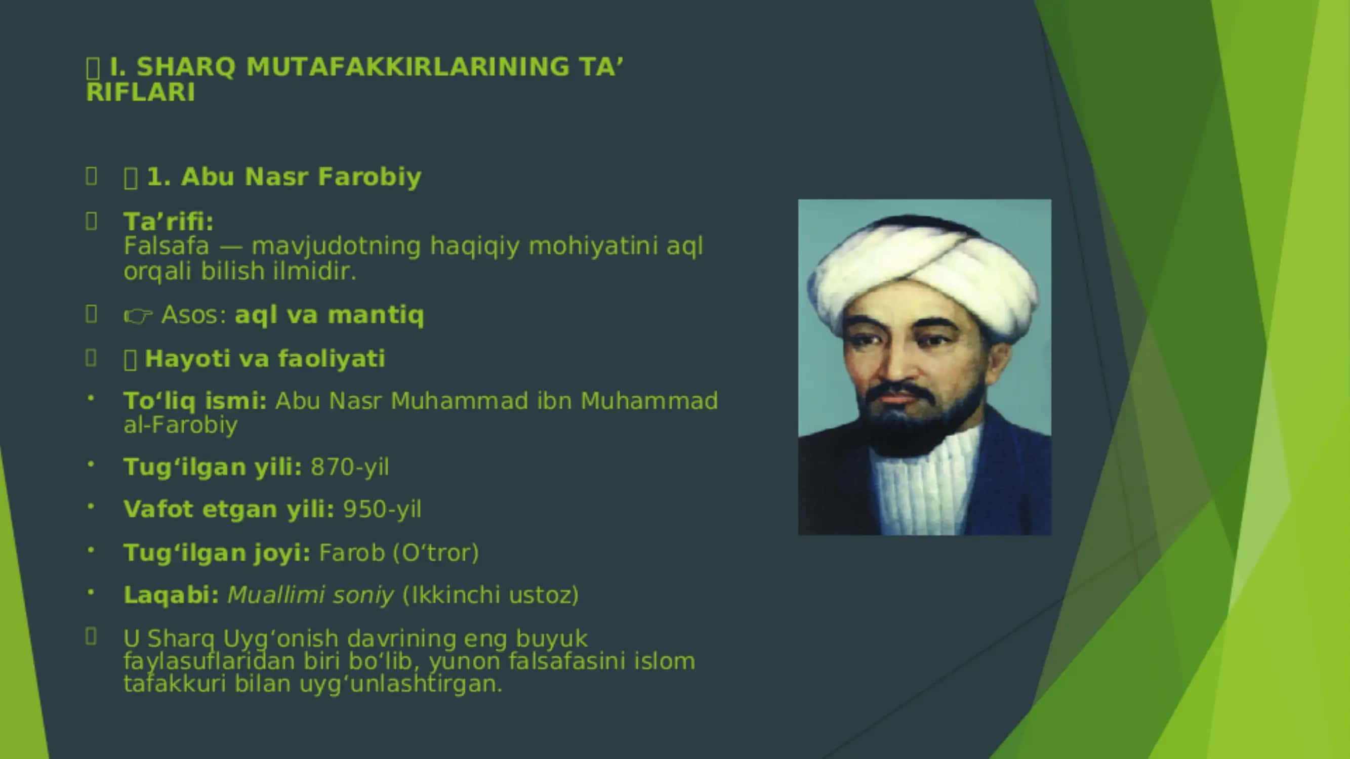 Falsafadan mustaqil ish uchun taqdimot 3