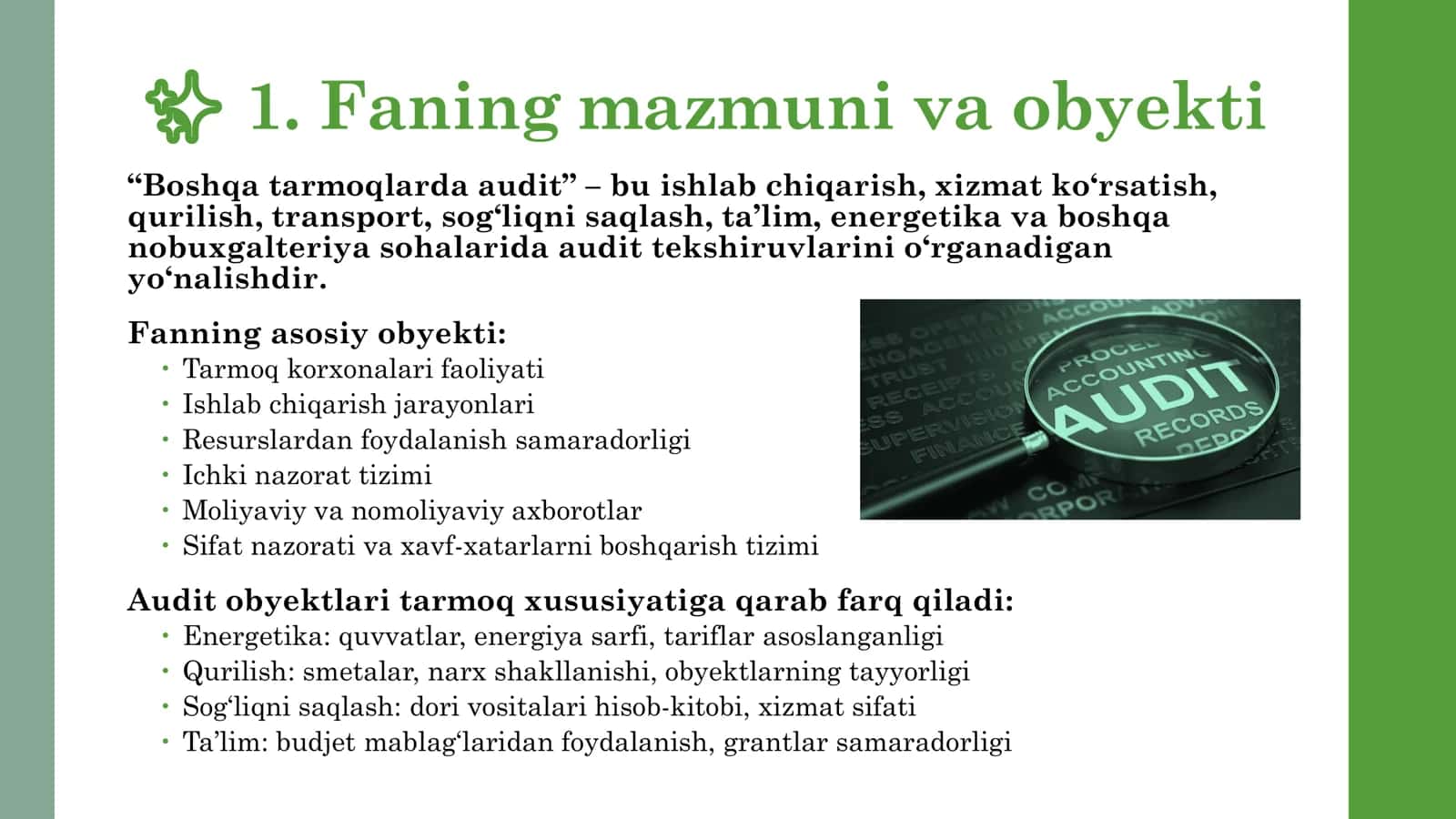 BOSHQA TARMOQLARDA AUDIT FANINING OBYEKTI VA METODI 3