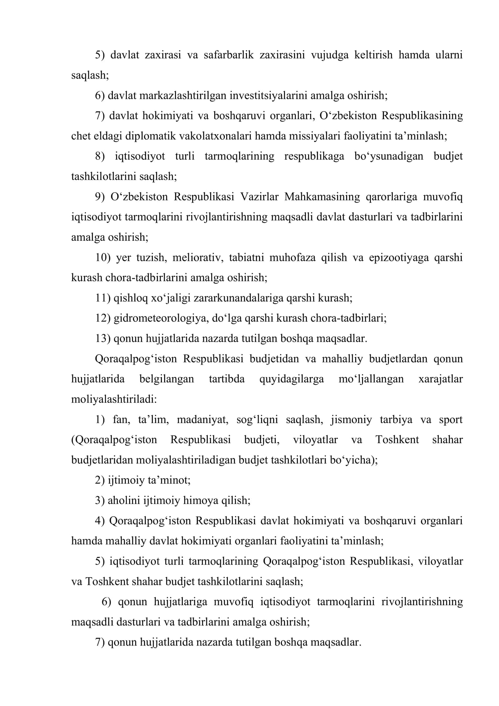 Davlat budjeti va davlat maqsadli jamg‘armalari budjetlari xarajatlari kassa ijrosi hisobi 3