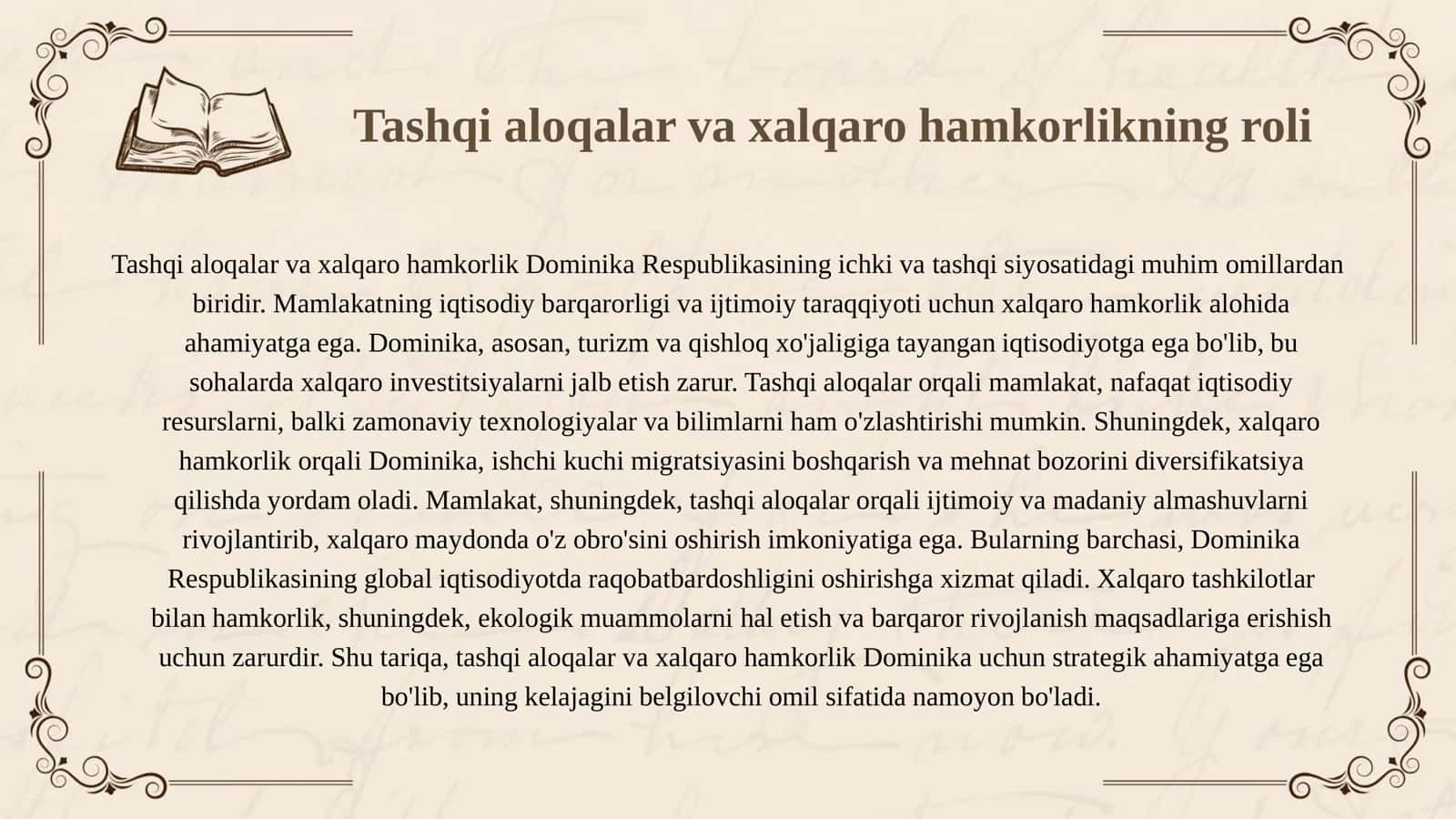 Dominika ichki tashqi siyosat solig'i, ishchi kuchi migratsiya va kapital migratsiya 3