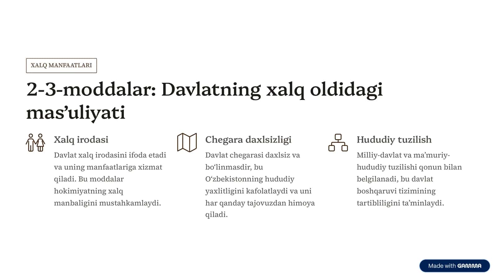 O‘zbekiston Respublikasi Konstitutsiyasi 1-24-moddalari 3