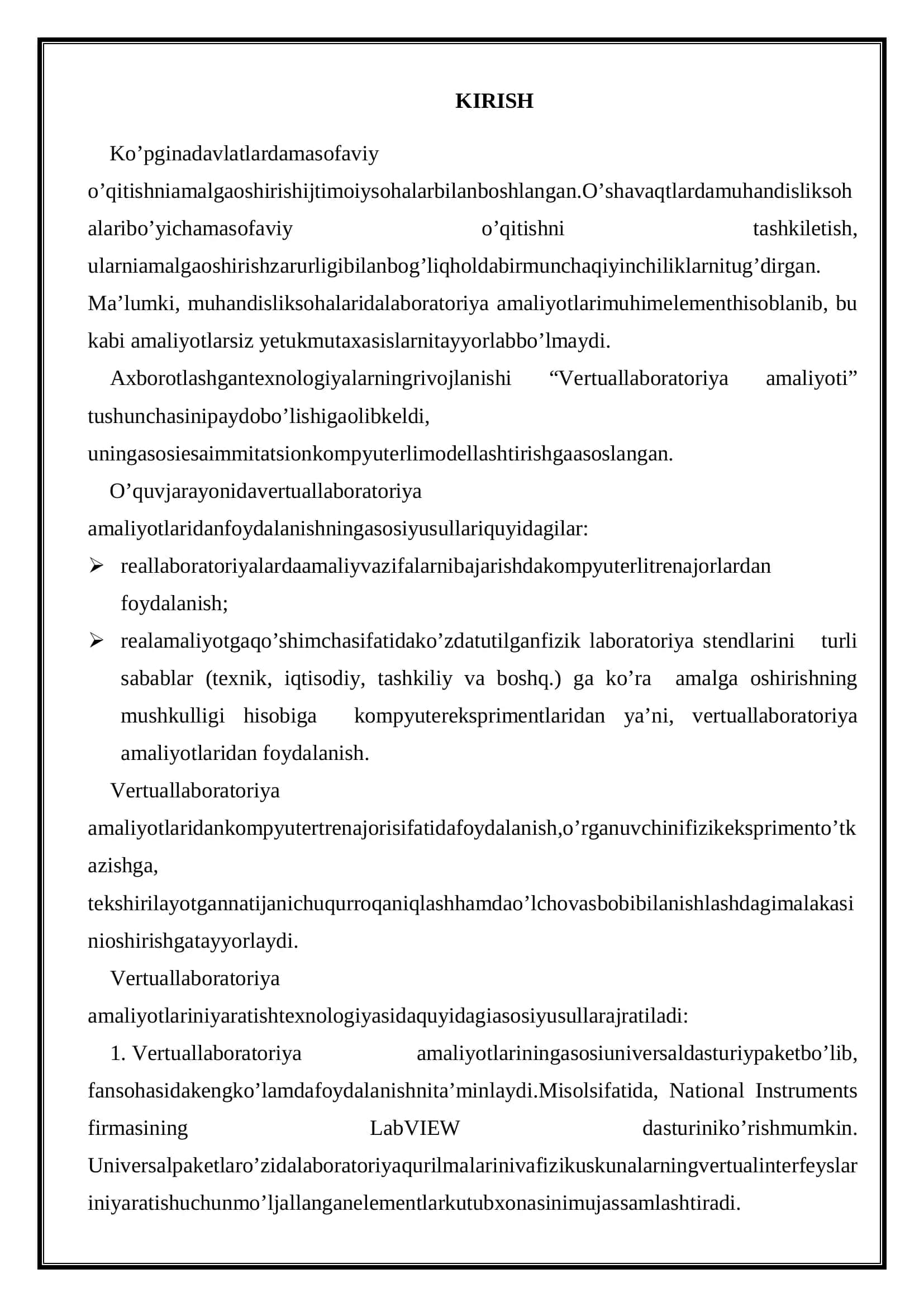 LabVIEW amaliy dasturi paketi asosida virtual laboratoriya stendini yaratish 3