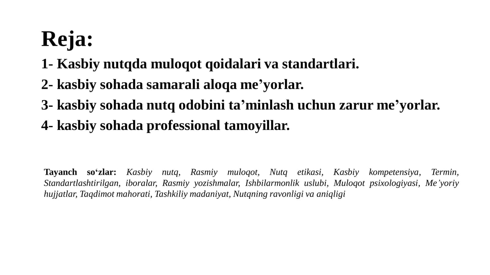 Kasbiy nutqda muloqot qoidalari va standartlari 3