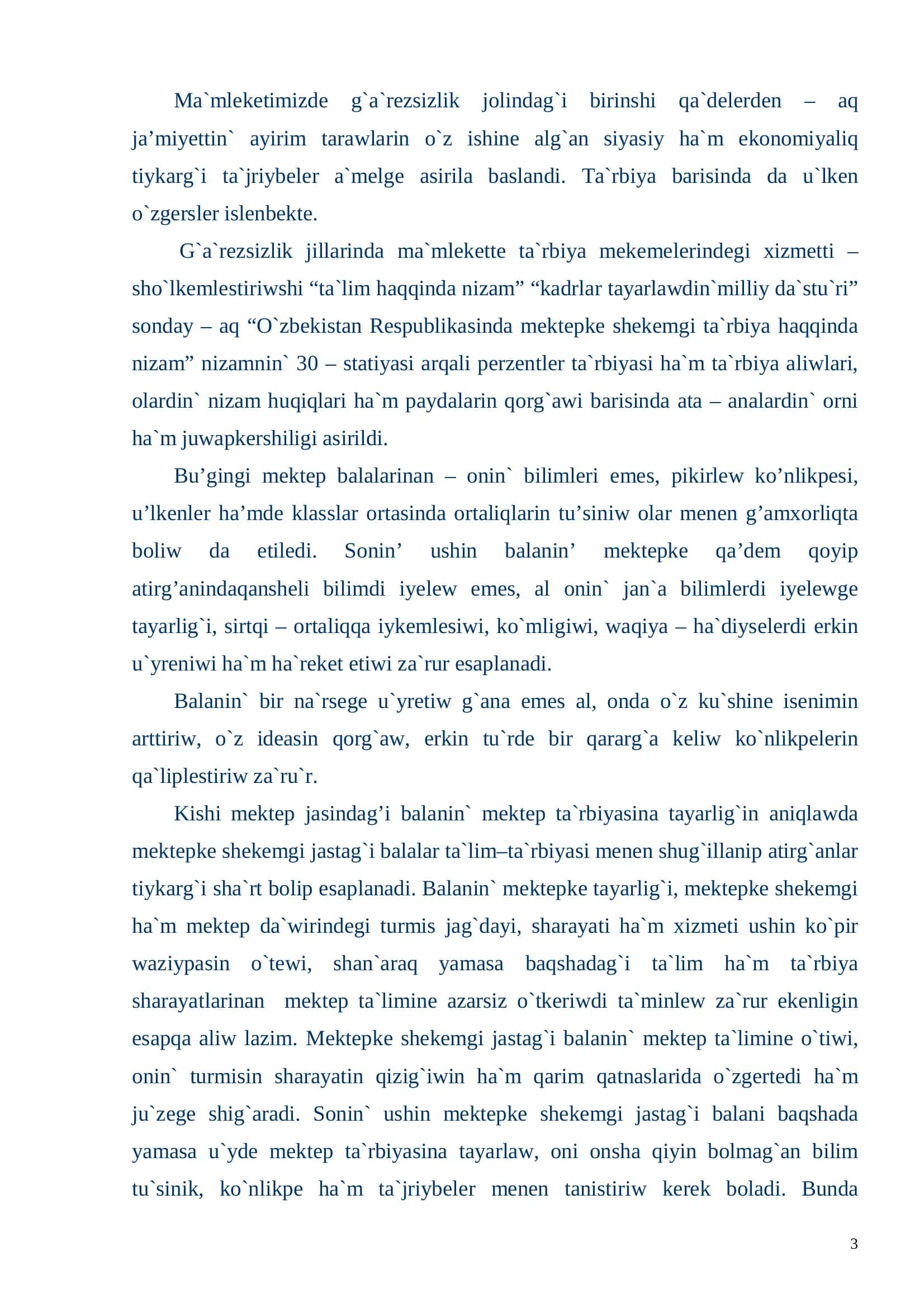 Kishi mektep jasındag’ı balanin’ aqliy rawajlaniwdin’ psixologiyaliq diagnostikasi 3