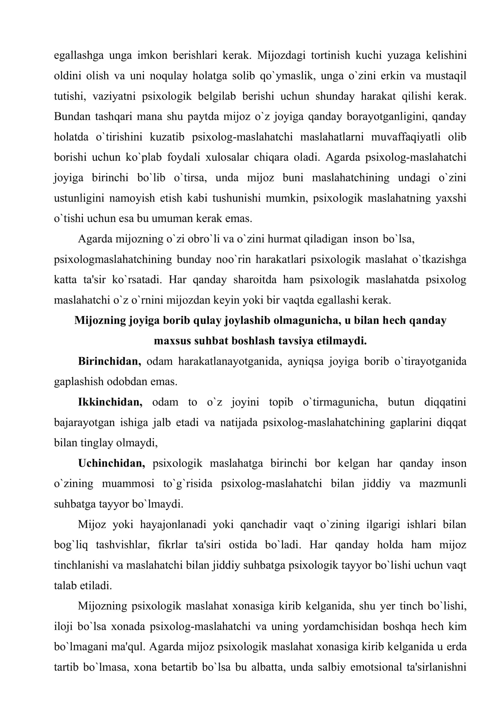 Psixologik maslahat va psixokorreksiyaning texnologik asoslari 3