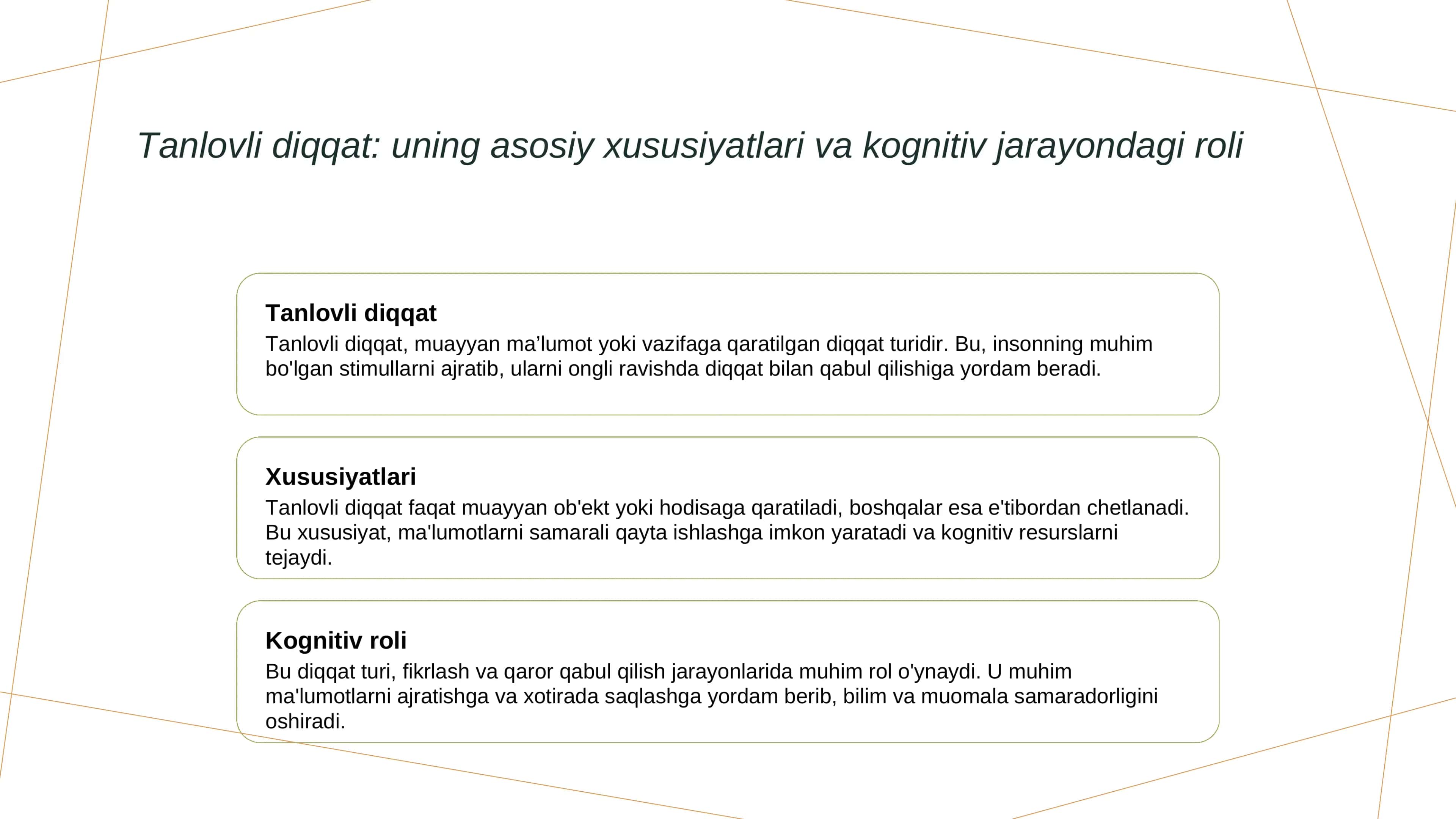Tanlovli diqqat 3