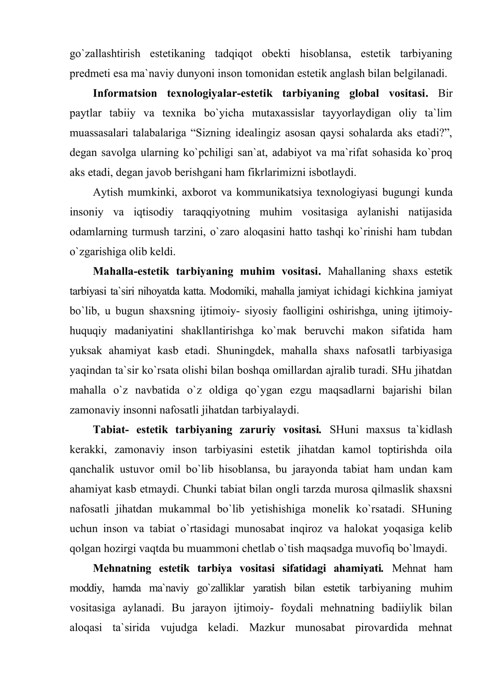 Estetik tarbiya 3