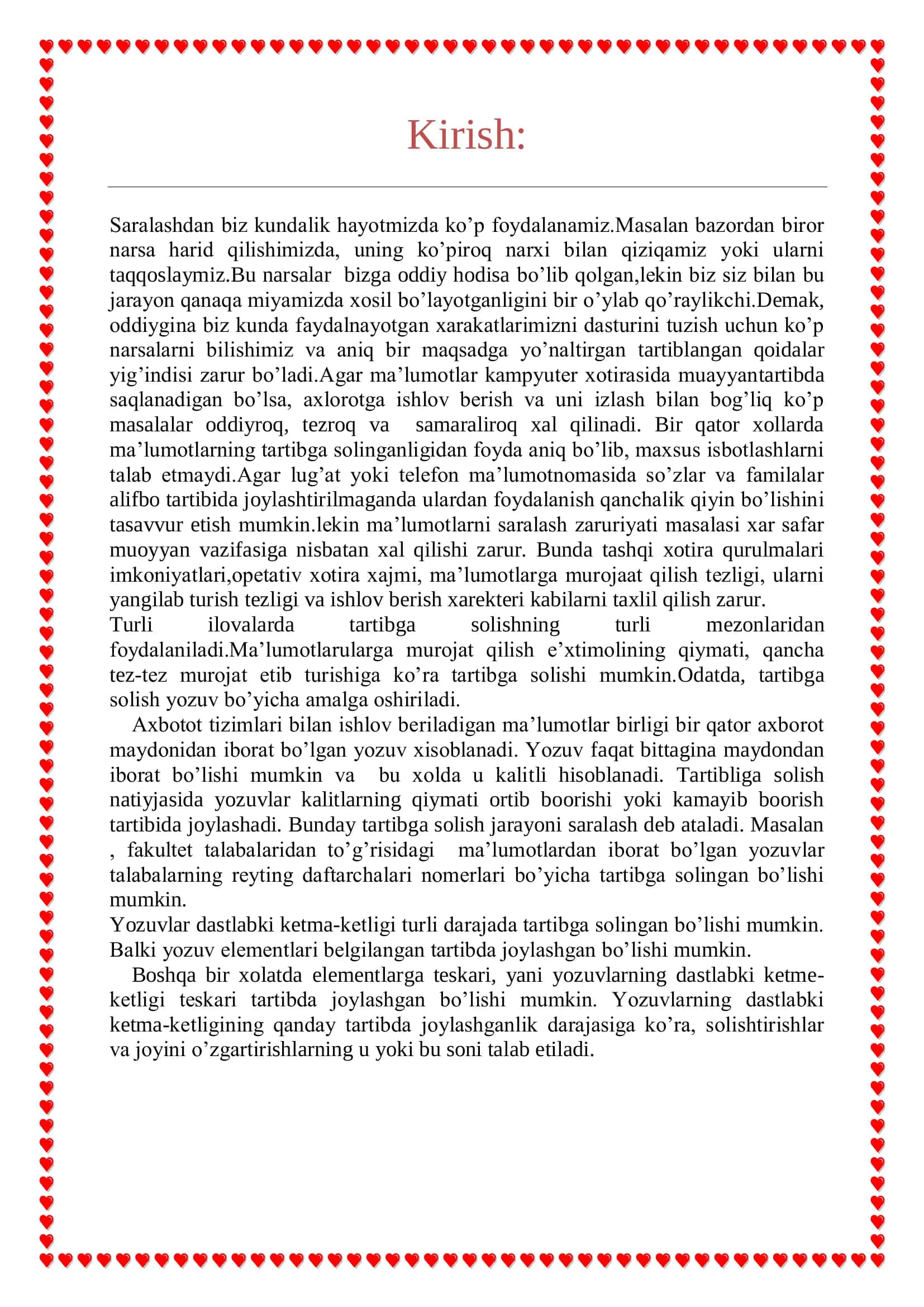 C++ dа massiv ma‟lumotlarini tartiblash usillari va ularning samaradorligini baxolash 3