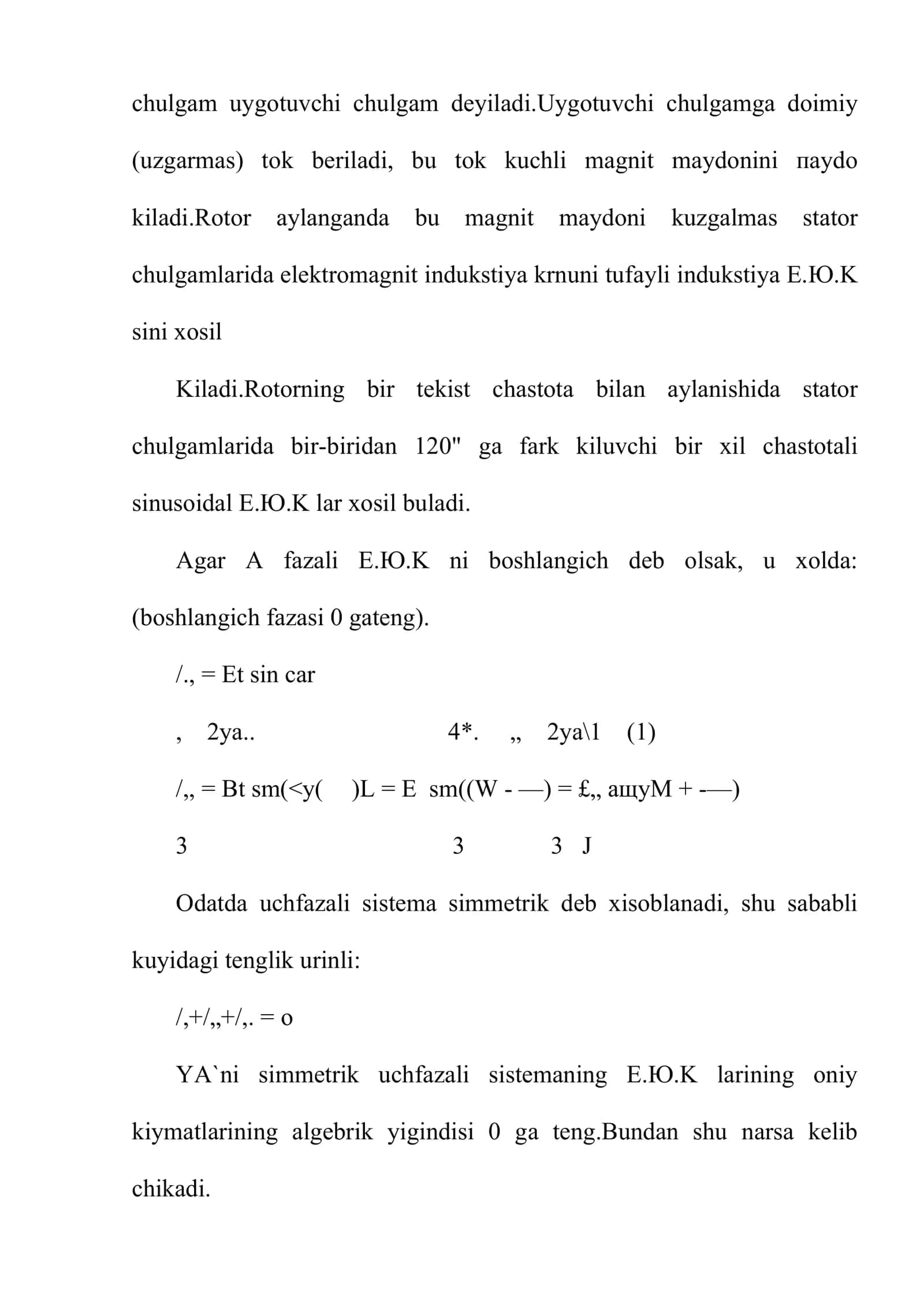 Uch fаzаli zаnjirlаr.Uch fаzаli sistеmаning E.Ю.Ksi 3
