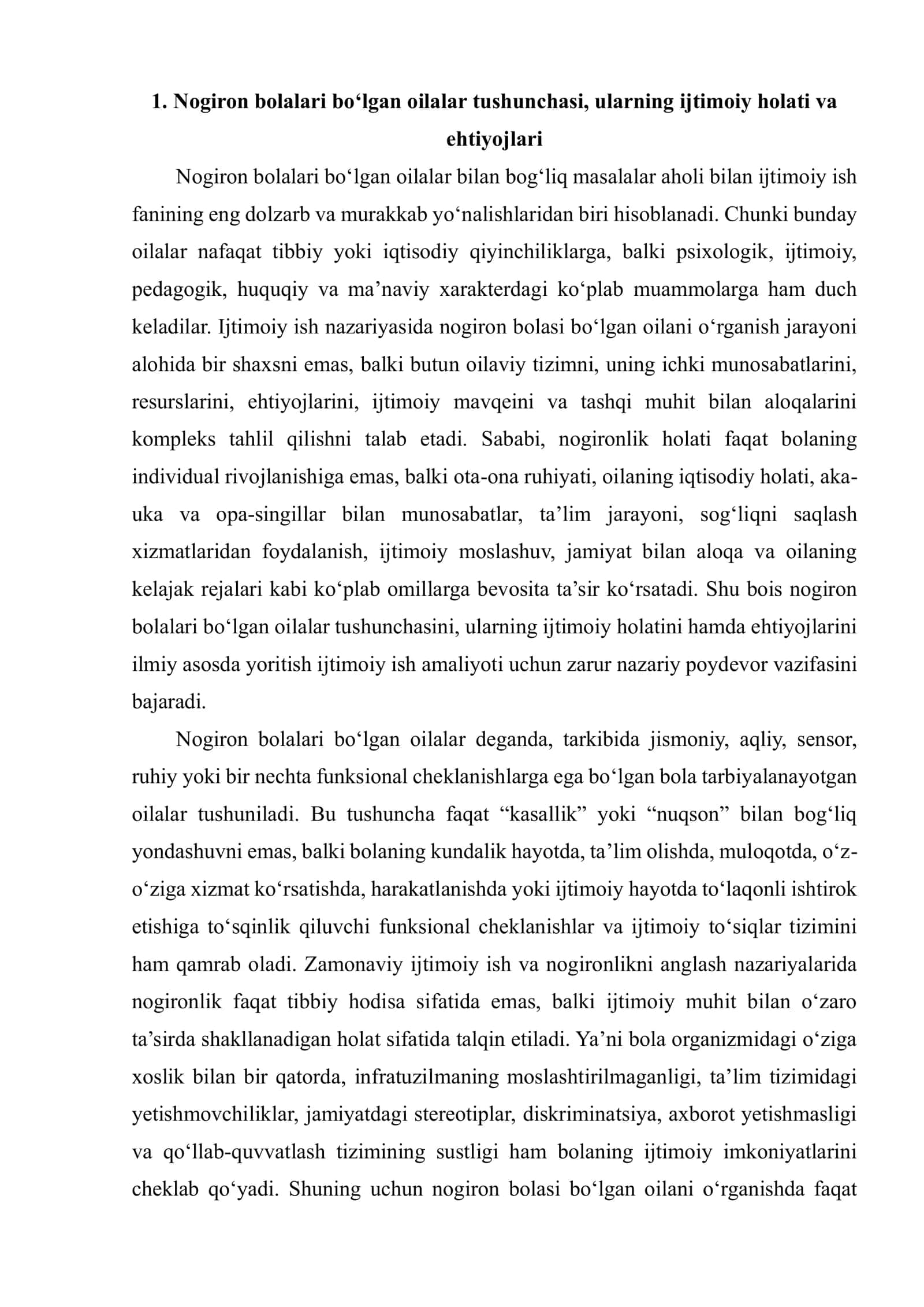 NOGIRON BOLALARI BOʻLGAN OILALAR BILAN IJTIMOIY ISH YOʻNALISHLARI 3