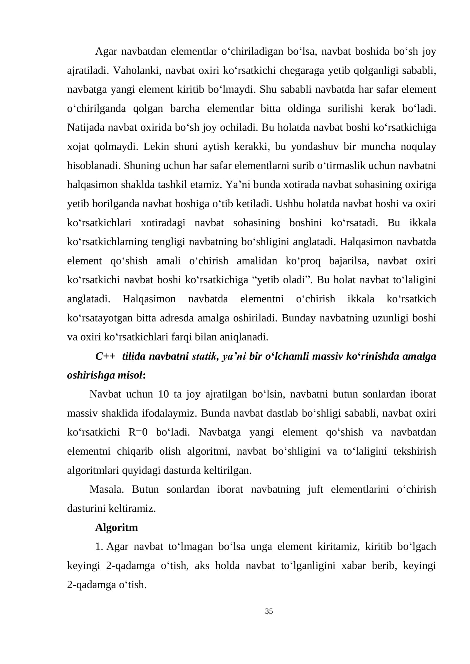YARIMSTATIK MA‟LUMOTLAR TUZILMASI 3
