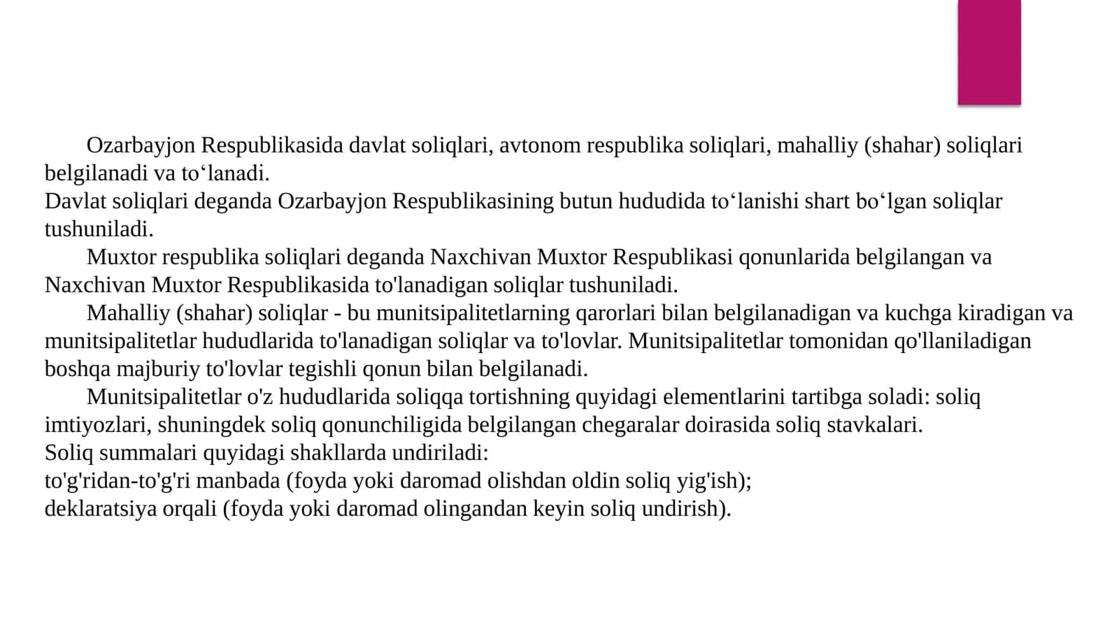 CHET MAMLAKATLAR SOLIQ TIZIMI BAJARDI: NOSIROV BEHZOD 3