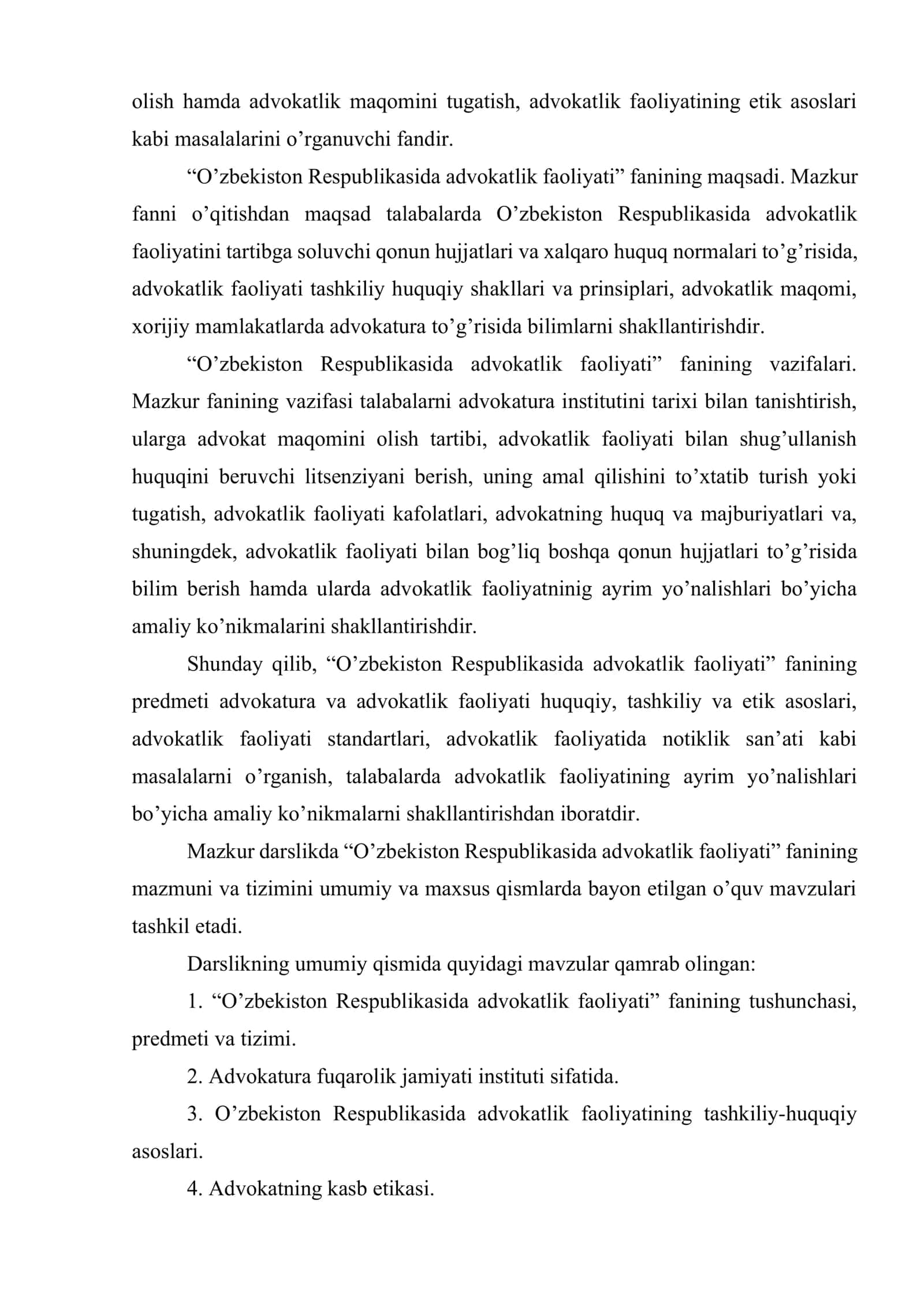 O’zbekiston Respublikasida advokatlik faoliyati 3