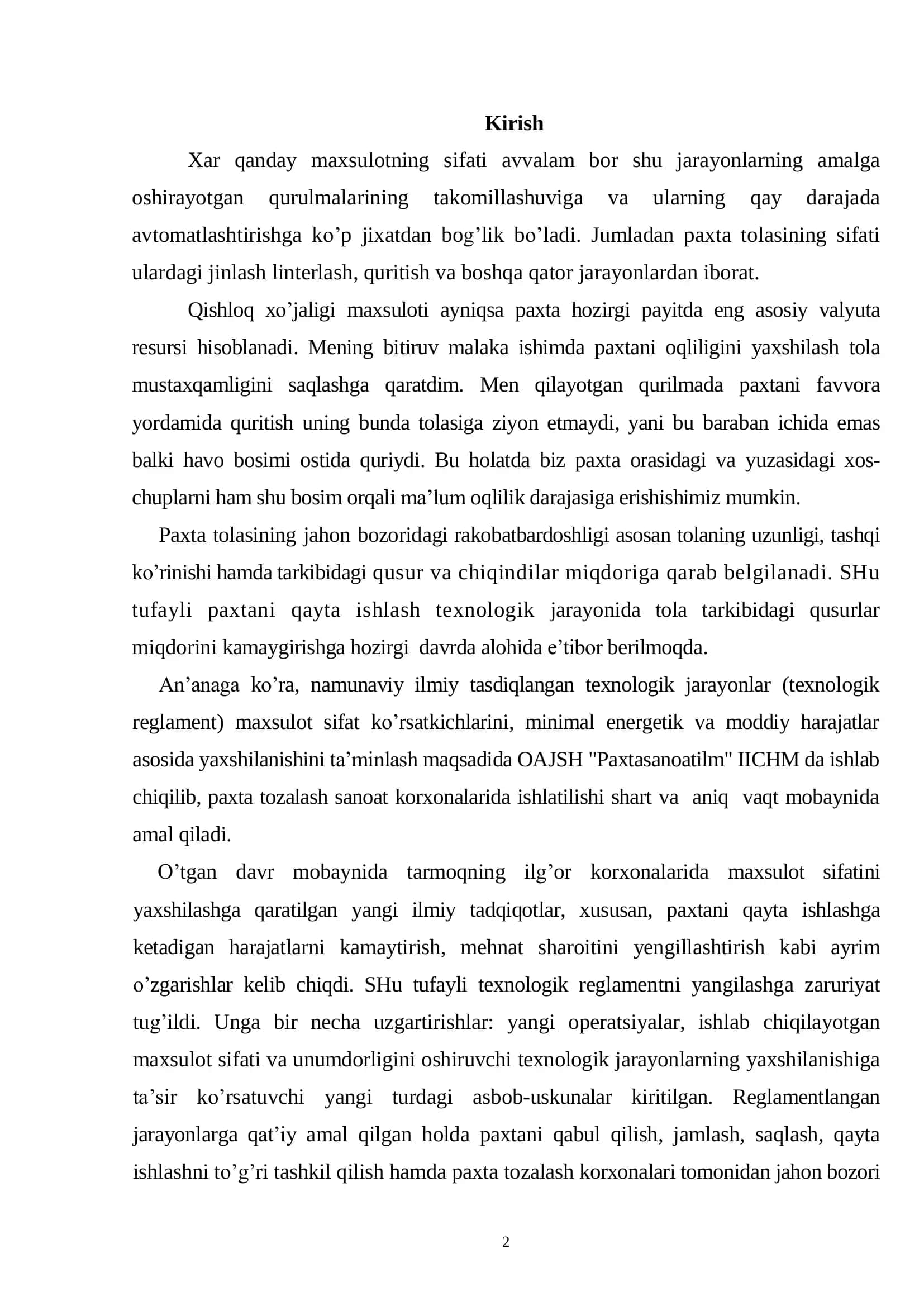 Paxtani quritish jarayonida mikroprotsessorli rostlash tizimini tadqiq qilish 3