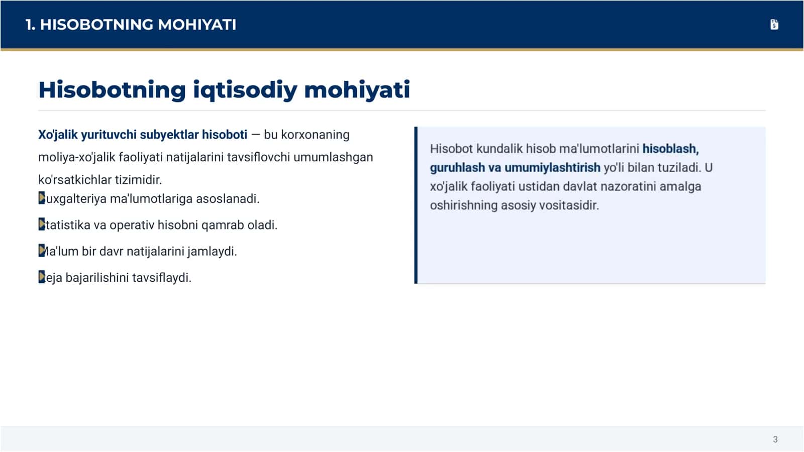 Moliyaviy hisobotni tuzish va taqdim etish 3
