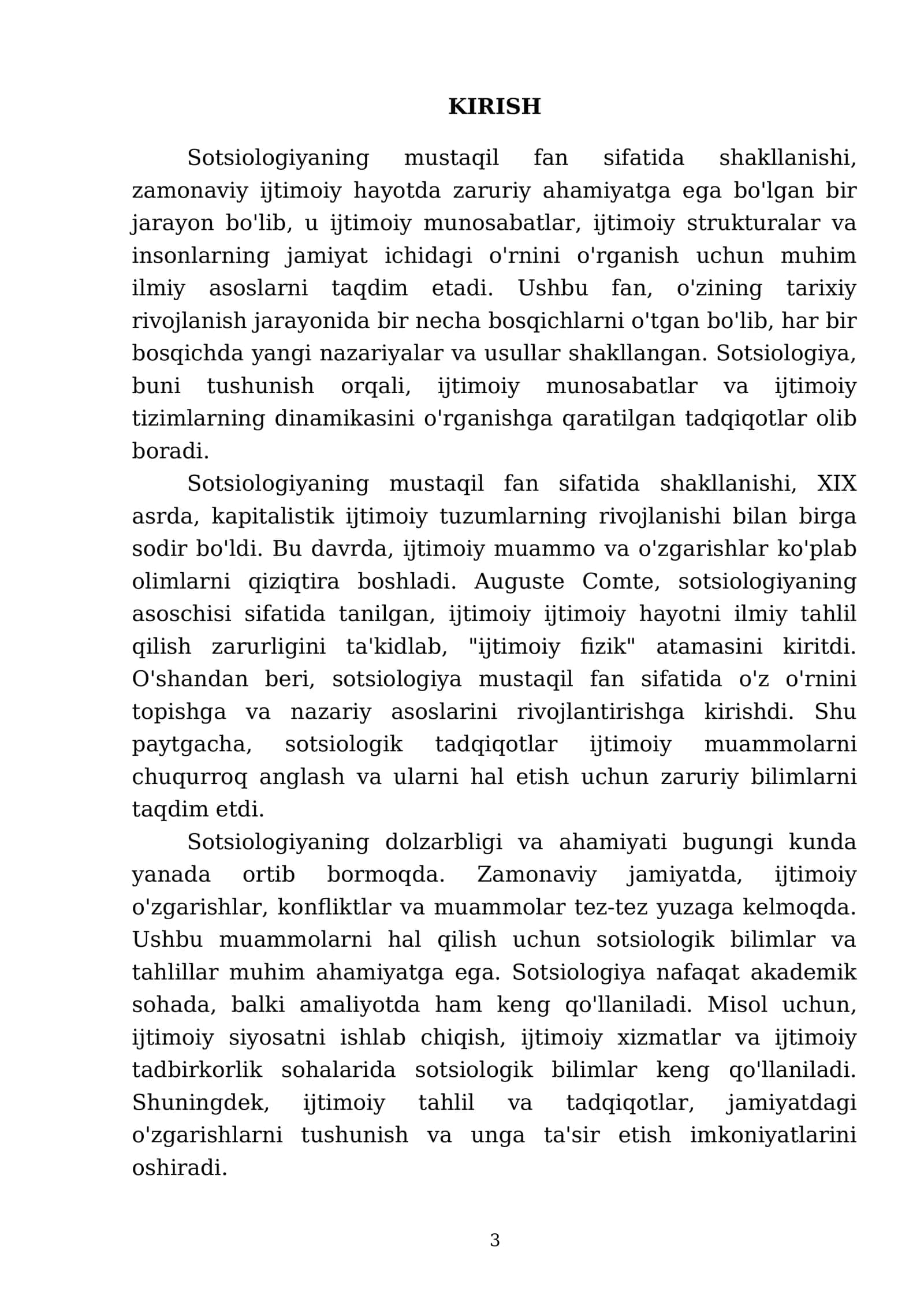 Sotsiologiyaning mustaqil fan sifatida shakllanish bosqichlari 3