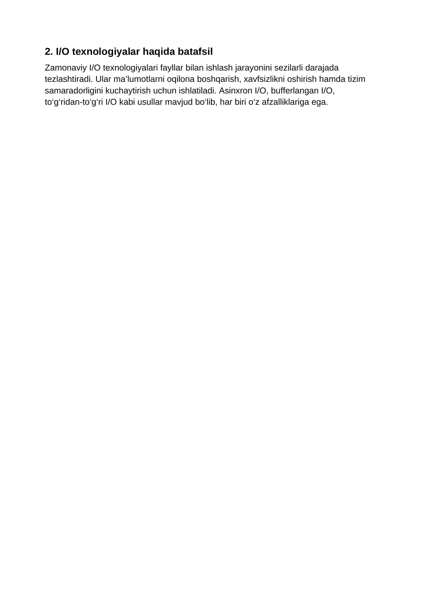 Fayllar bilan ishlashning yangi usullari (I/O texnologiyasi) 3