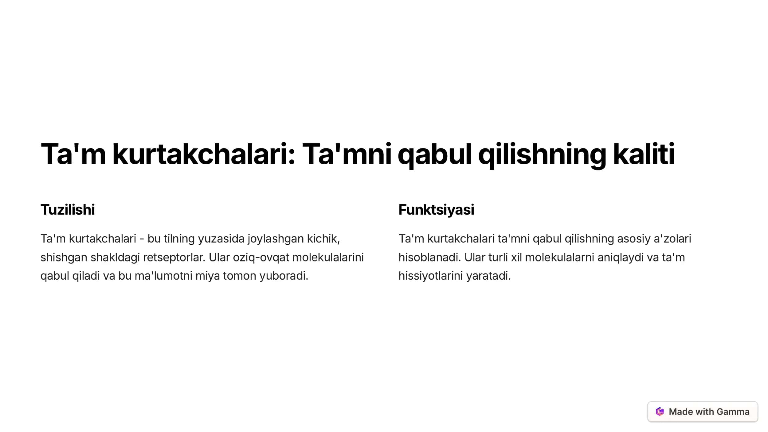 Ta'm bilish a'zolari: Qanday ishlaydi? 3