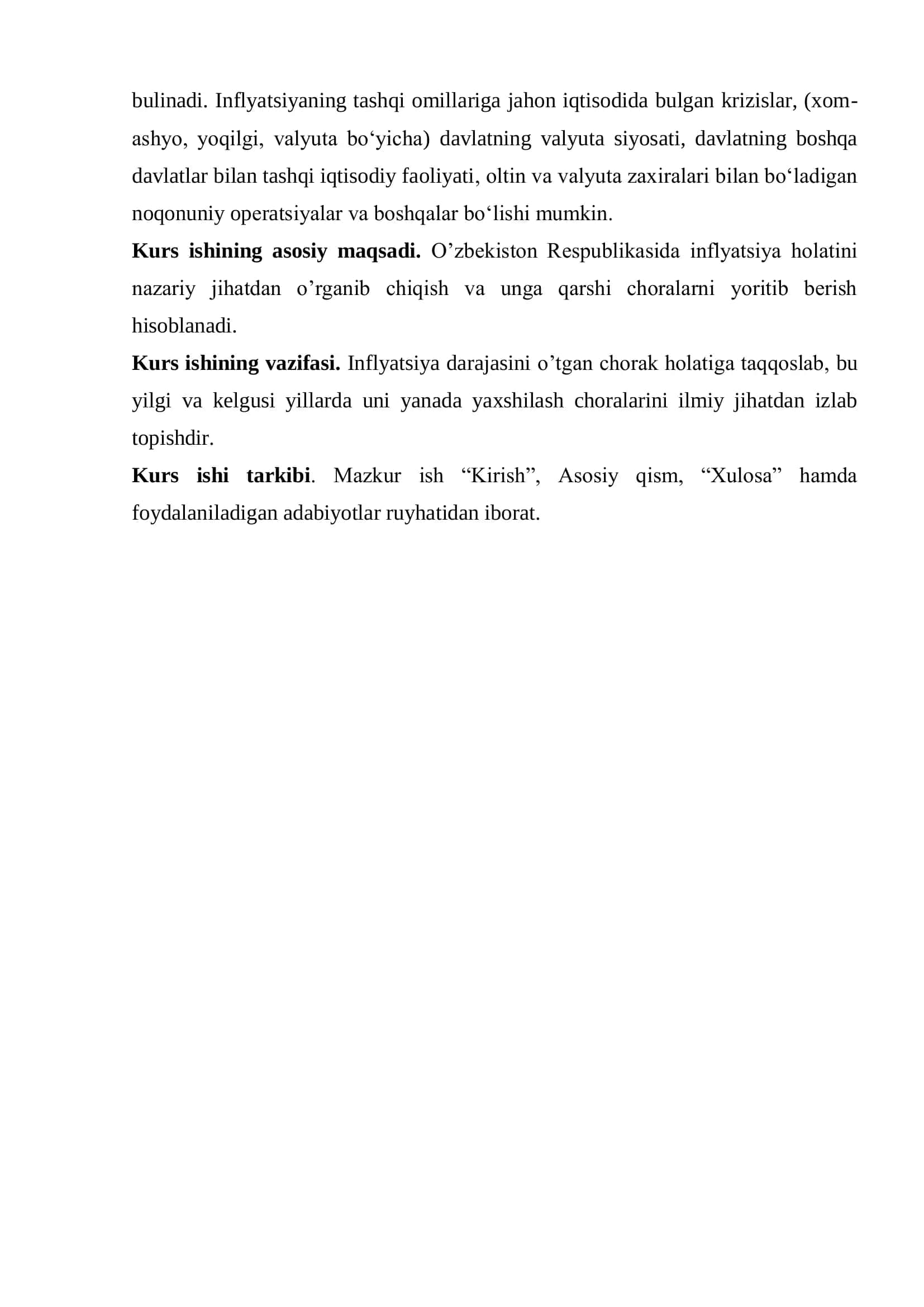 “Inflyatsiya, uning kelib chiqishi va oqibatlari” — tayyor kurs ishi (PDF) 3