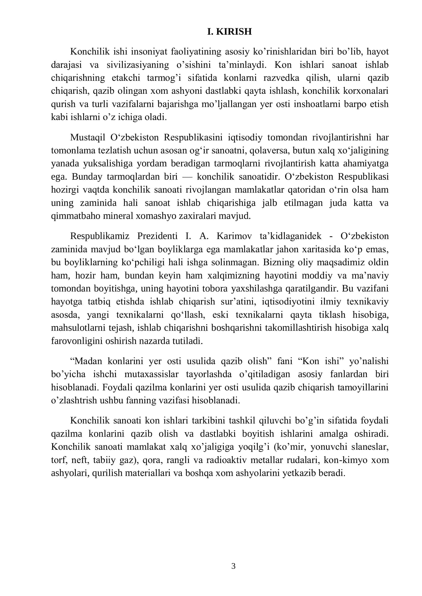 Marjonbuloq oltin konida gorizontal kon lahimi kvershlag o’tishni loyihalash 3