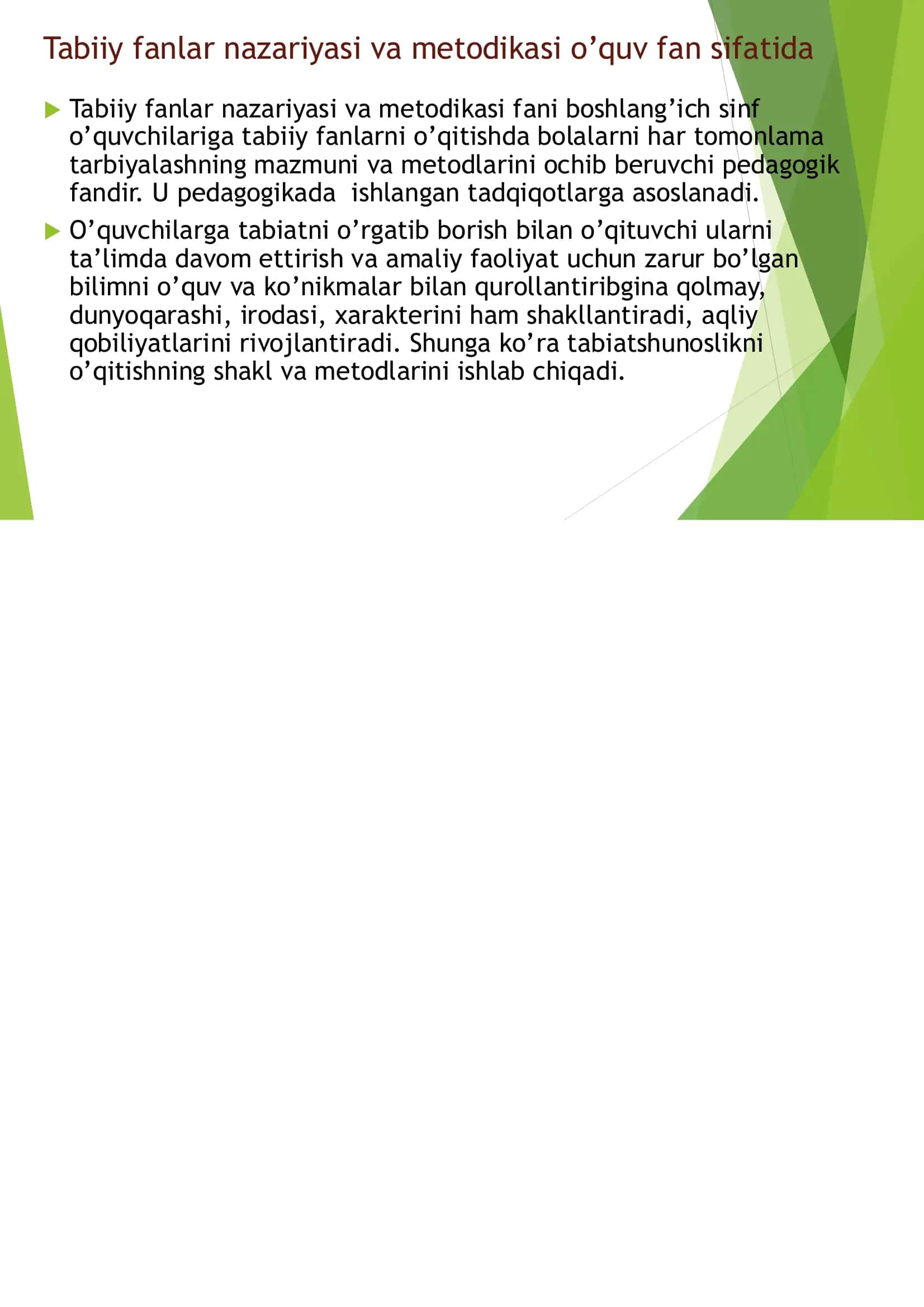 Tabiiy fanlar nazariyasi maqsadi va vazifalari 3