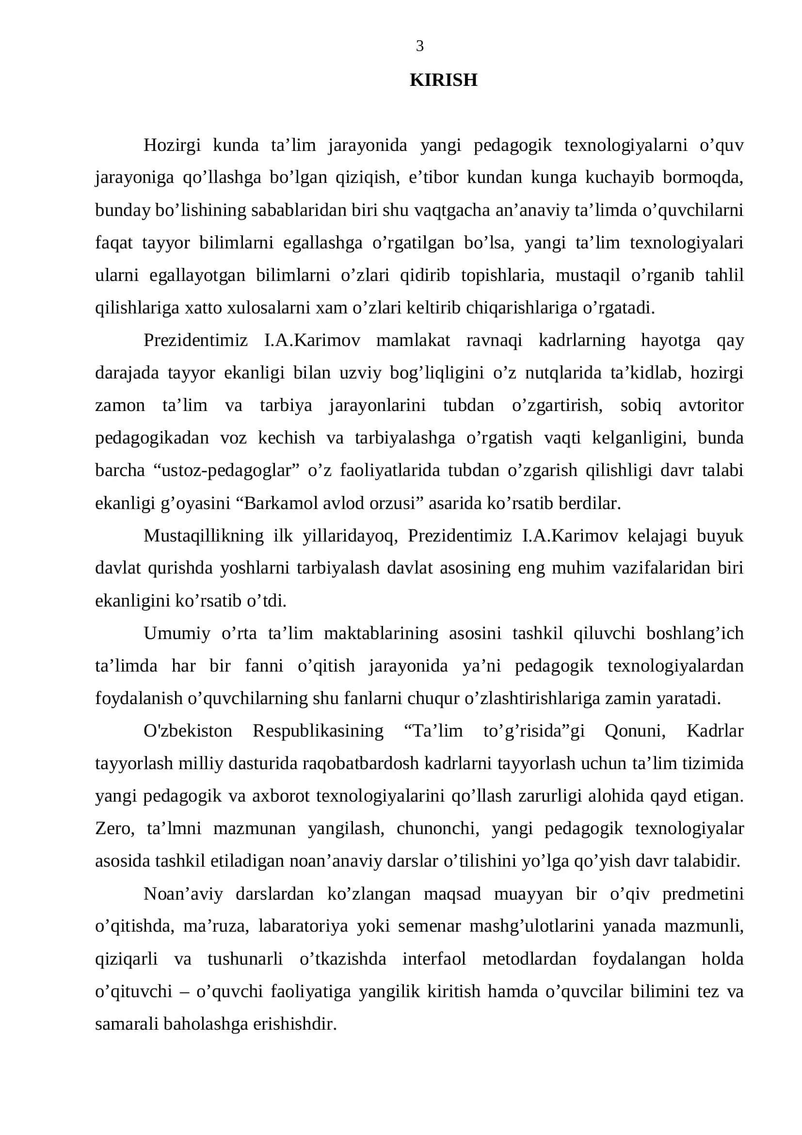 BOSHLANG`ICH SINF MATEMATIKA KURSINI O`QITISHDA YANGI PEDAGOGOK TEXNOLOGIYADAN FOYDALANISH 3
