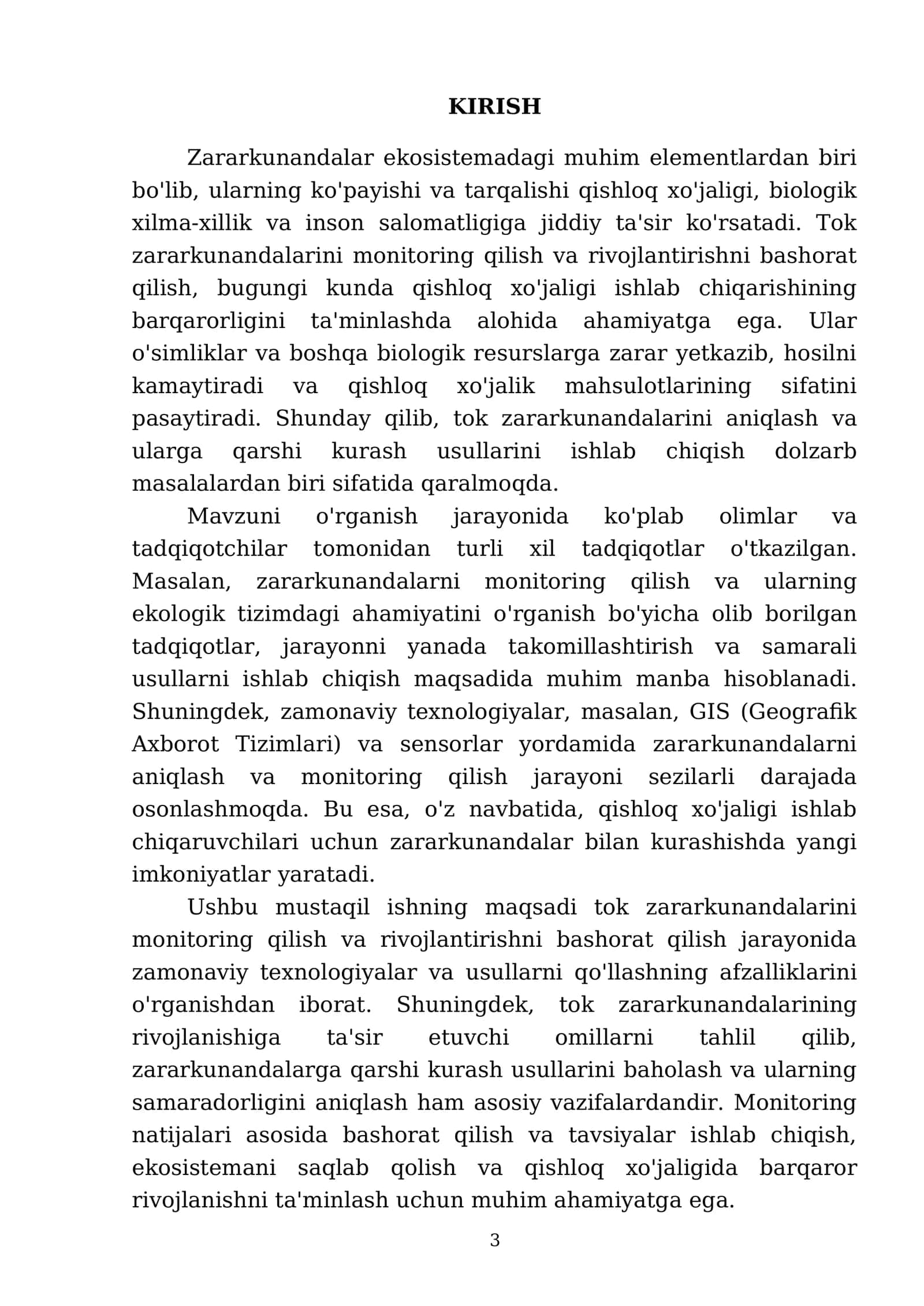 Tok zararkunandalarni monitoring qilish va rivojlantirishni bashorat qilish (Mustaqil ishi) 3