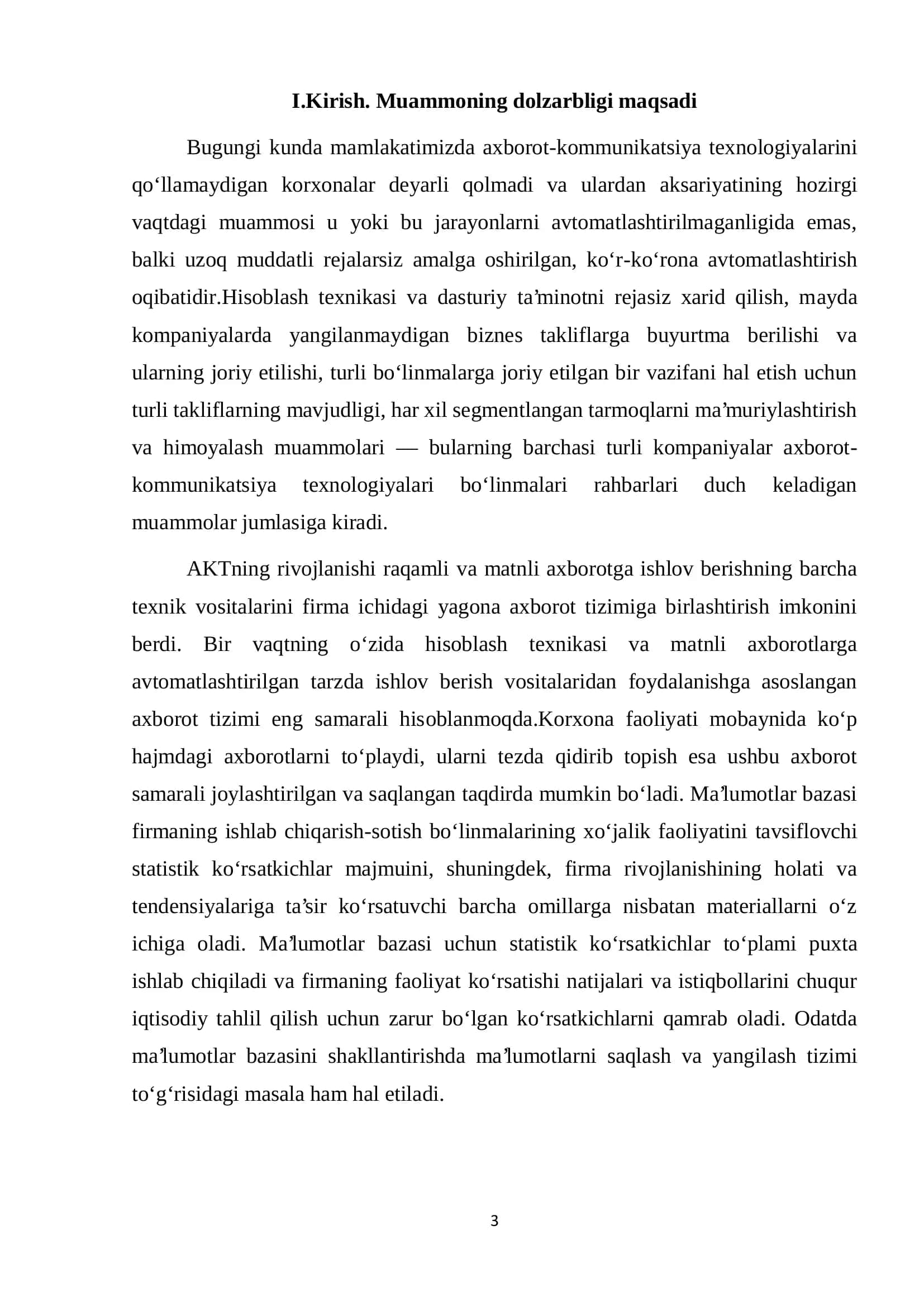 Chakana savdo tizimi malumotlar bazasini yaratish 3