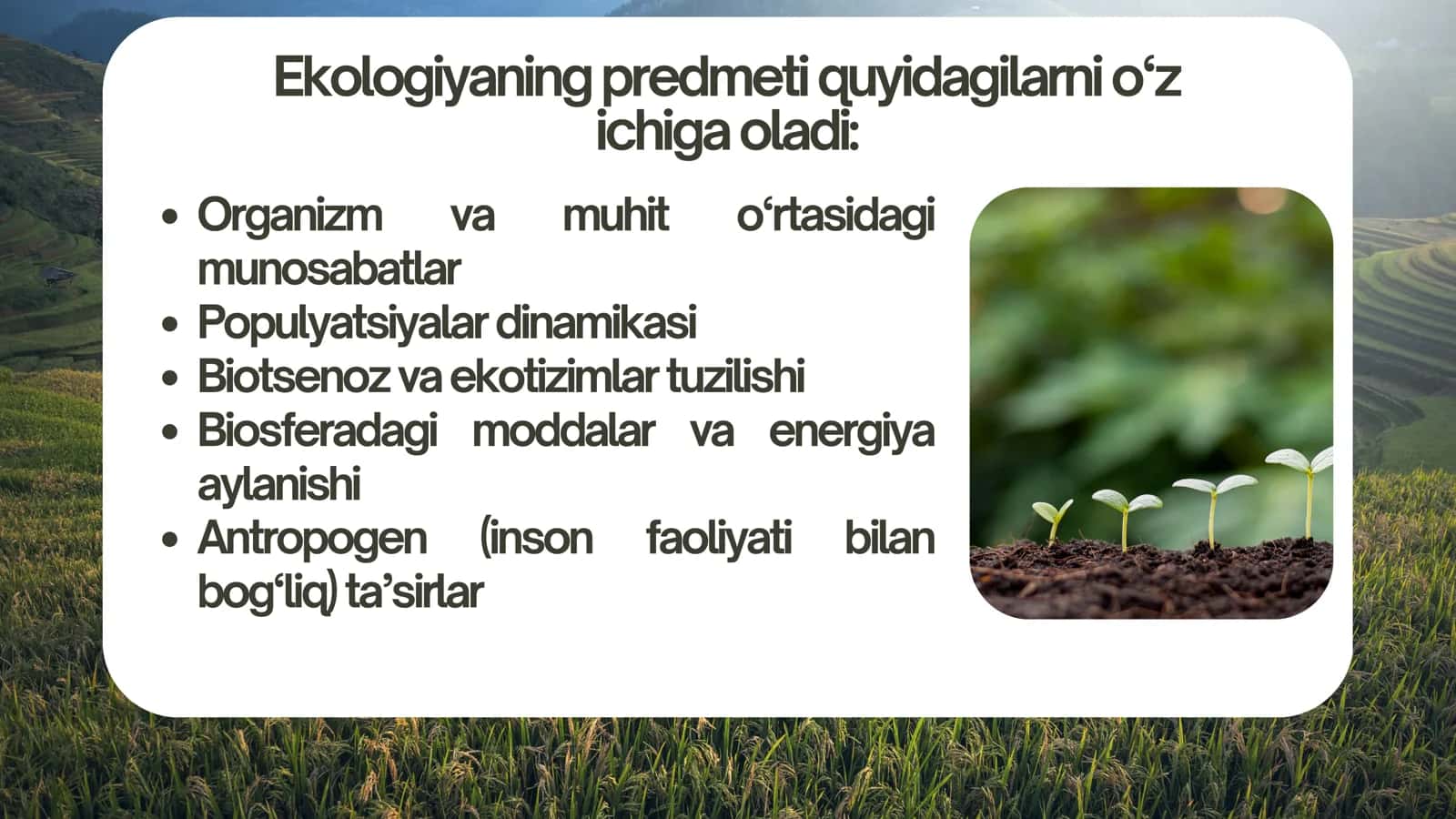 Ekologiya fanining predmeti vazifalari va rivojlanish bosqichlari 3