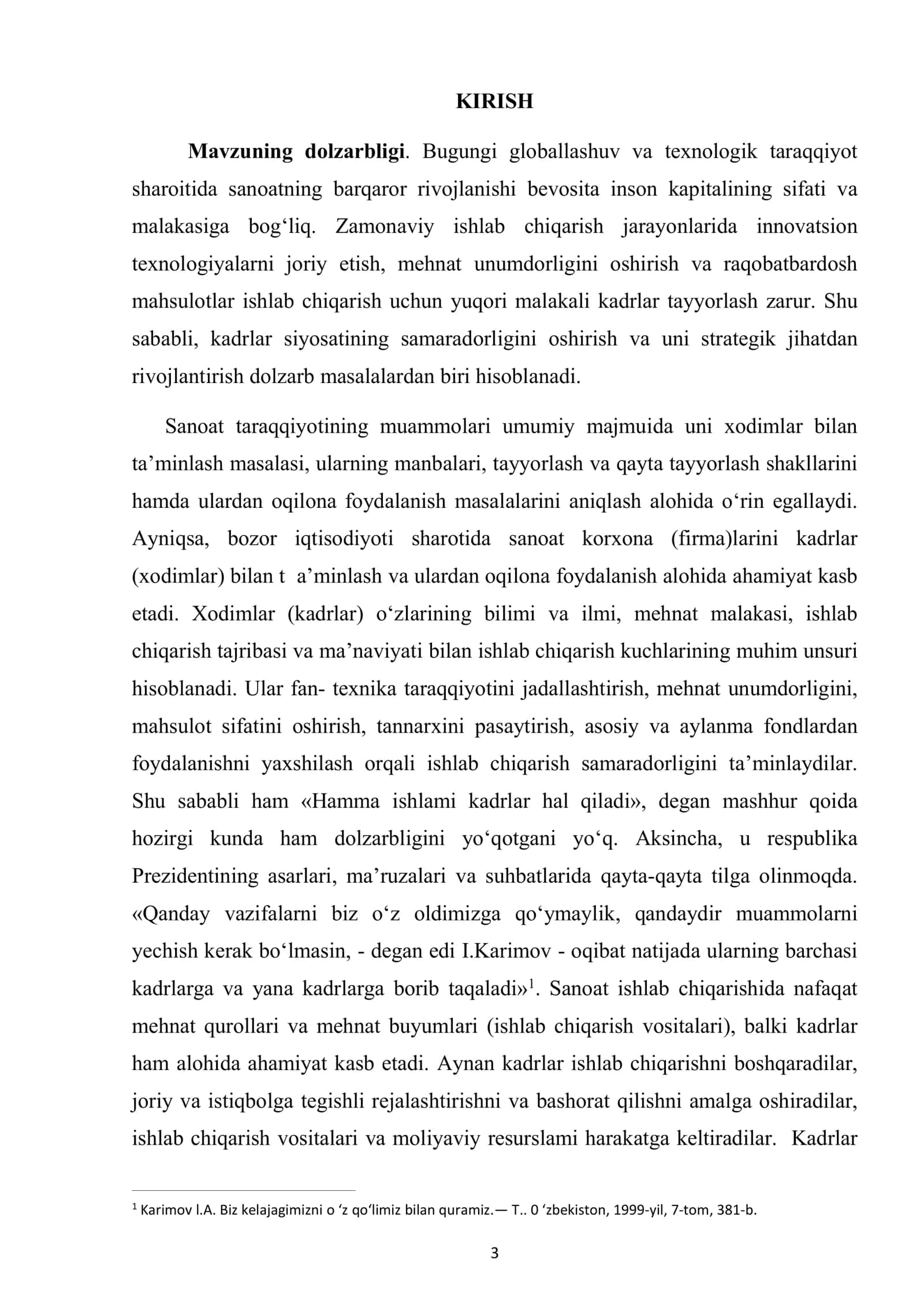 IQTISODIYOT KAFEDRASI KURS ISHI 3