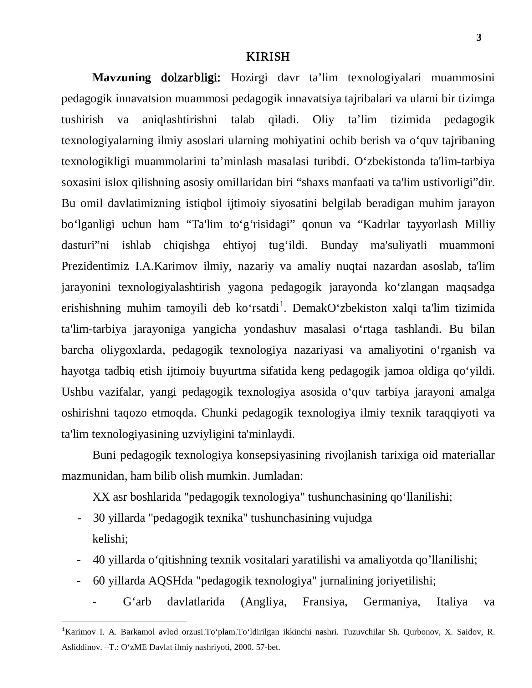 Oliy ta’lim tizimida o‘qitish texnologiyalarining mohiyat mazmuni va tasnifi 3