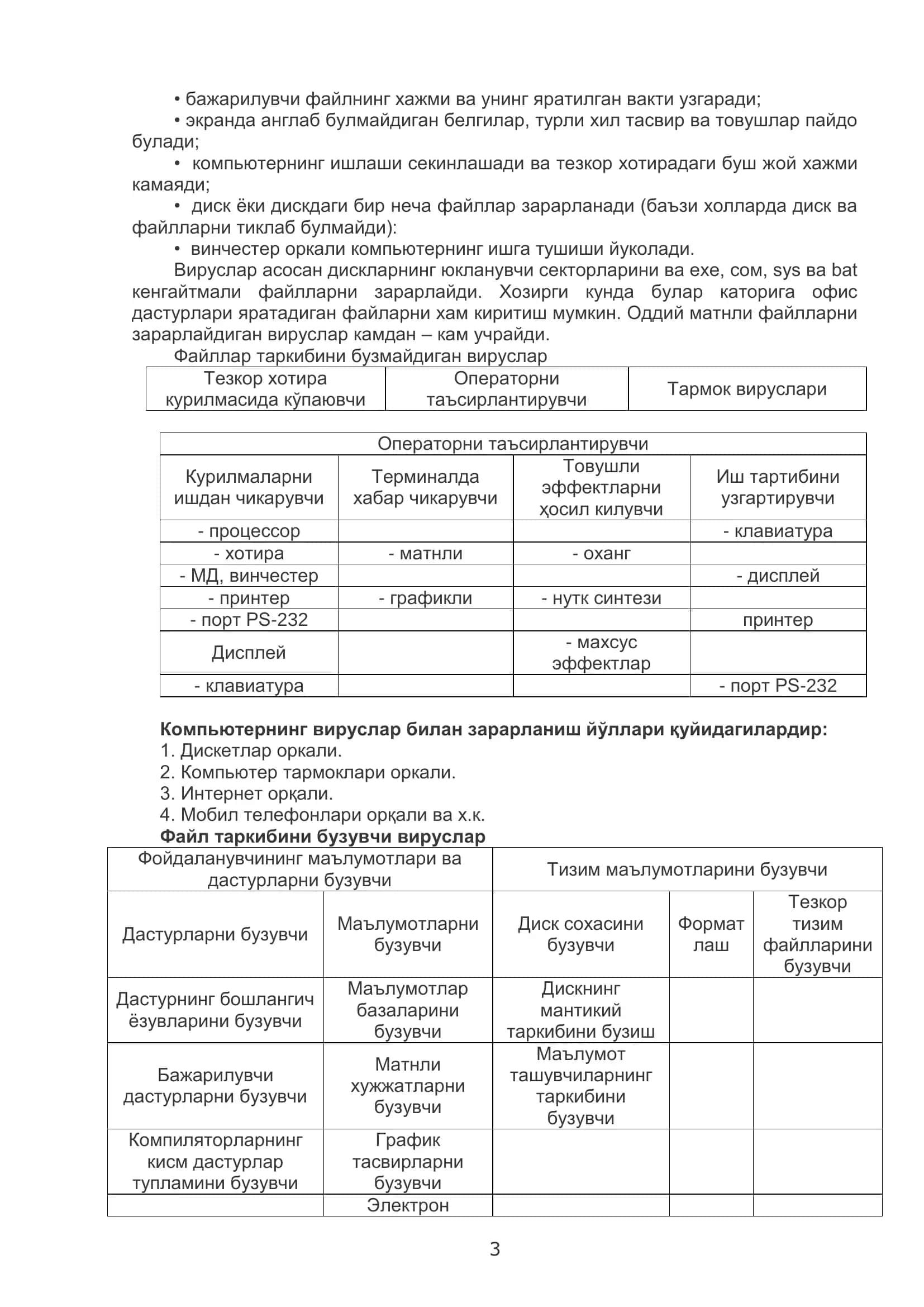 Компьютер вируслари ва улардан ҳимояланиш усуллари 3