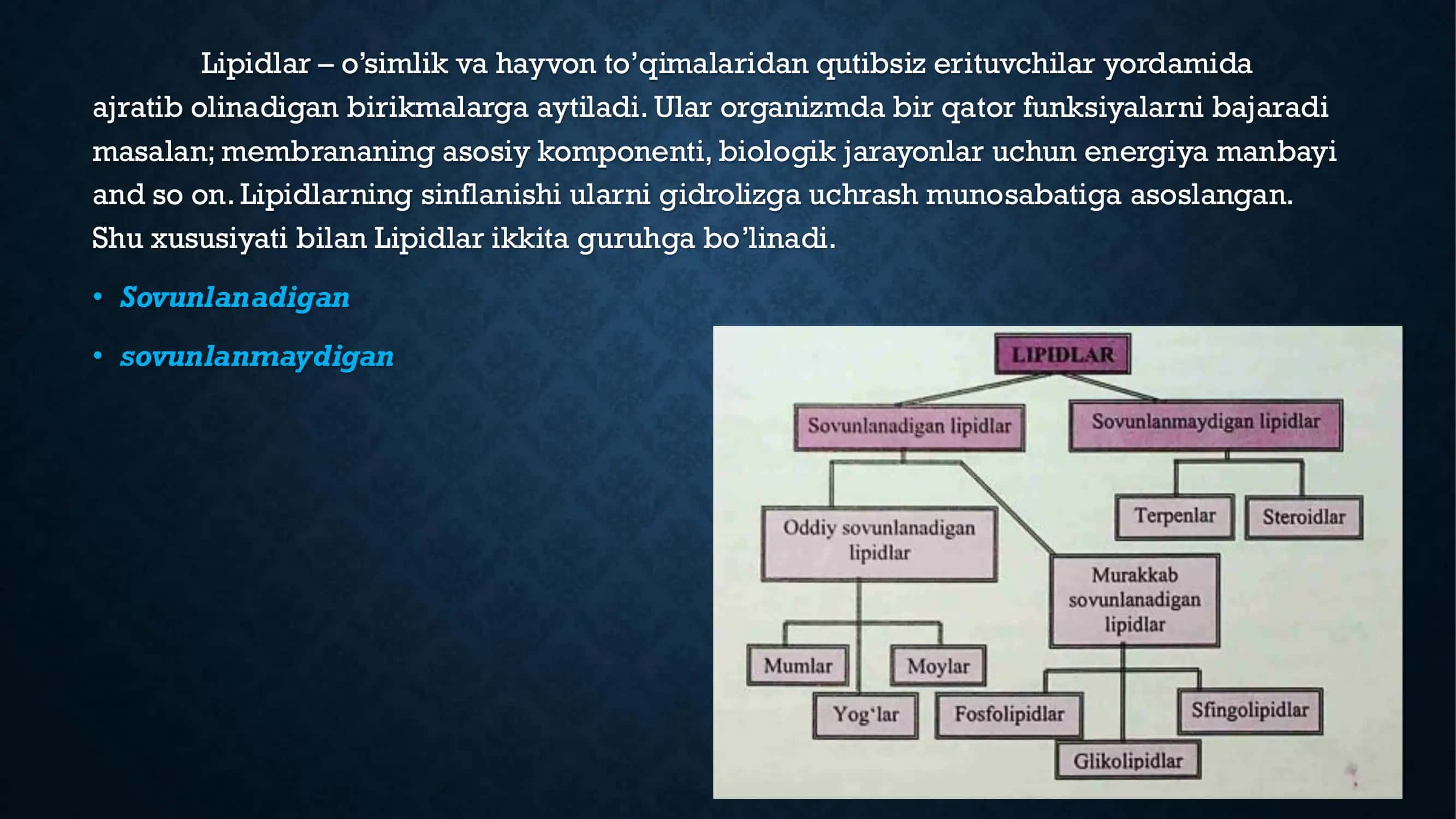 Lipidlar ularning tuzulishi va funksiyasi 3