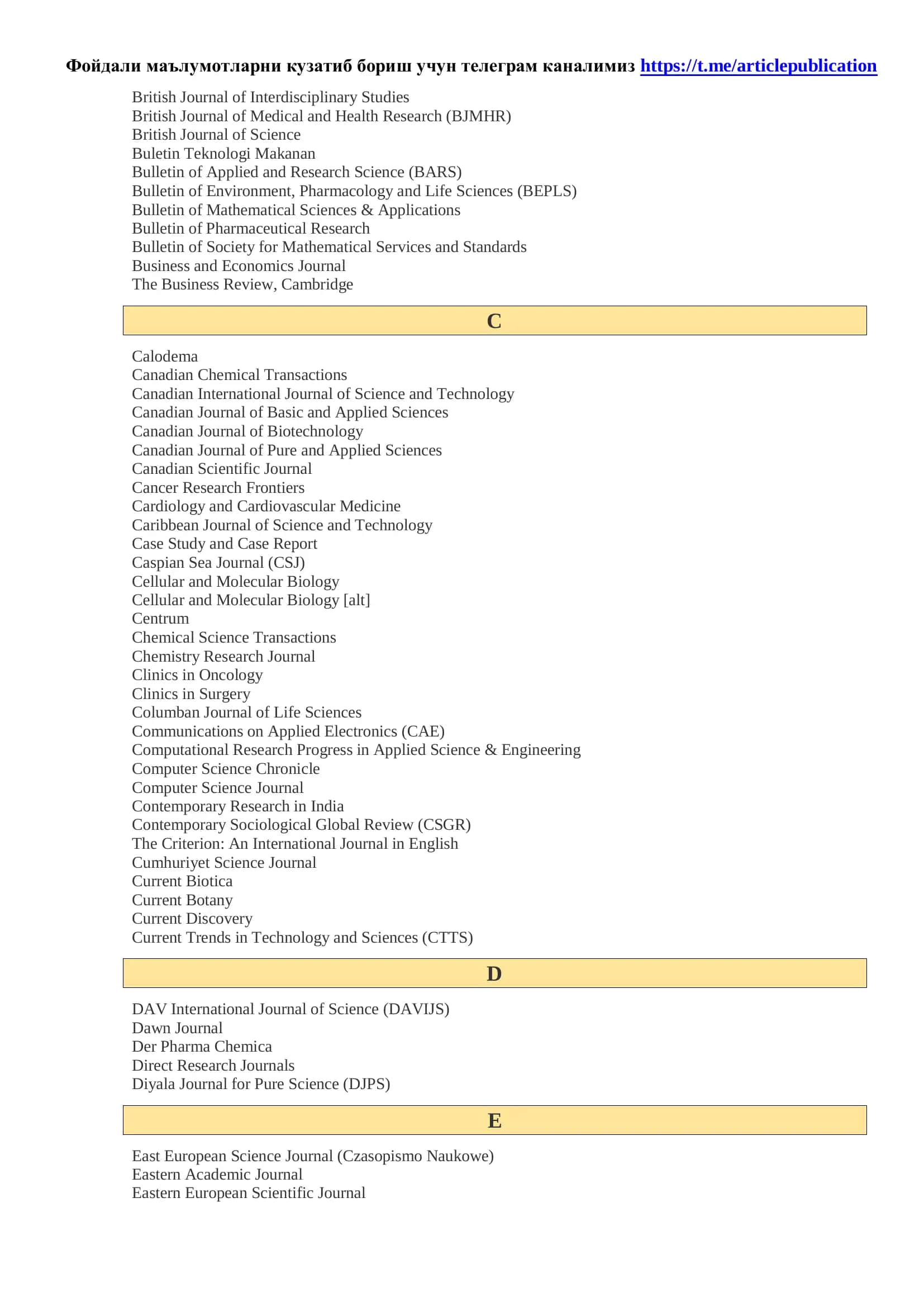 Acta de Gerencia Ciencia (CAGENA), Acta Kinesiologica, Acta Medica International 3