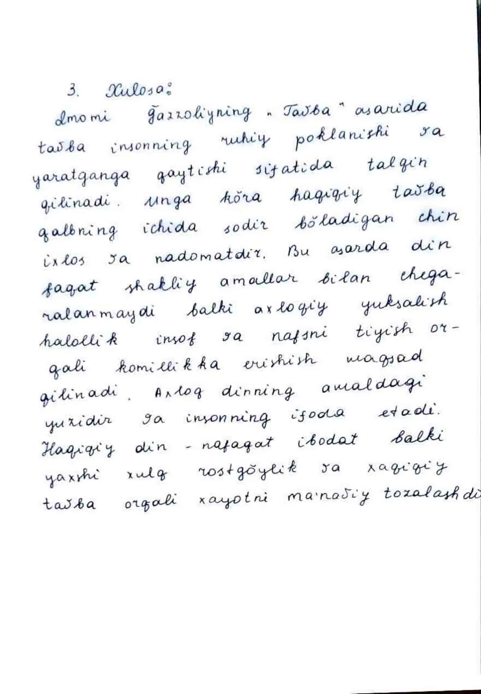 Mustaqil ish Dinshunoslik 3