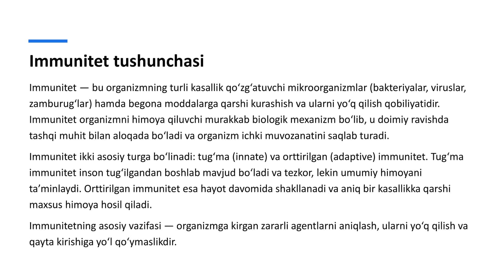 Immunitet va immun sistema 
Antigen va antitellalar 3