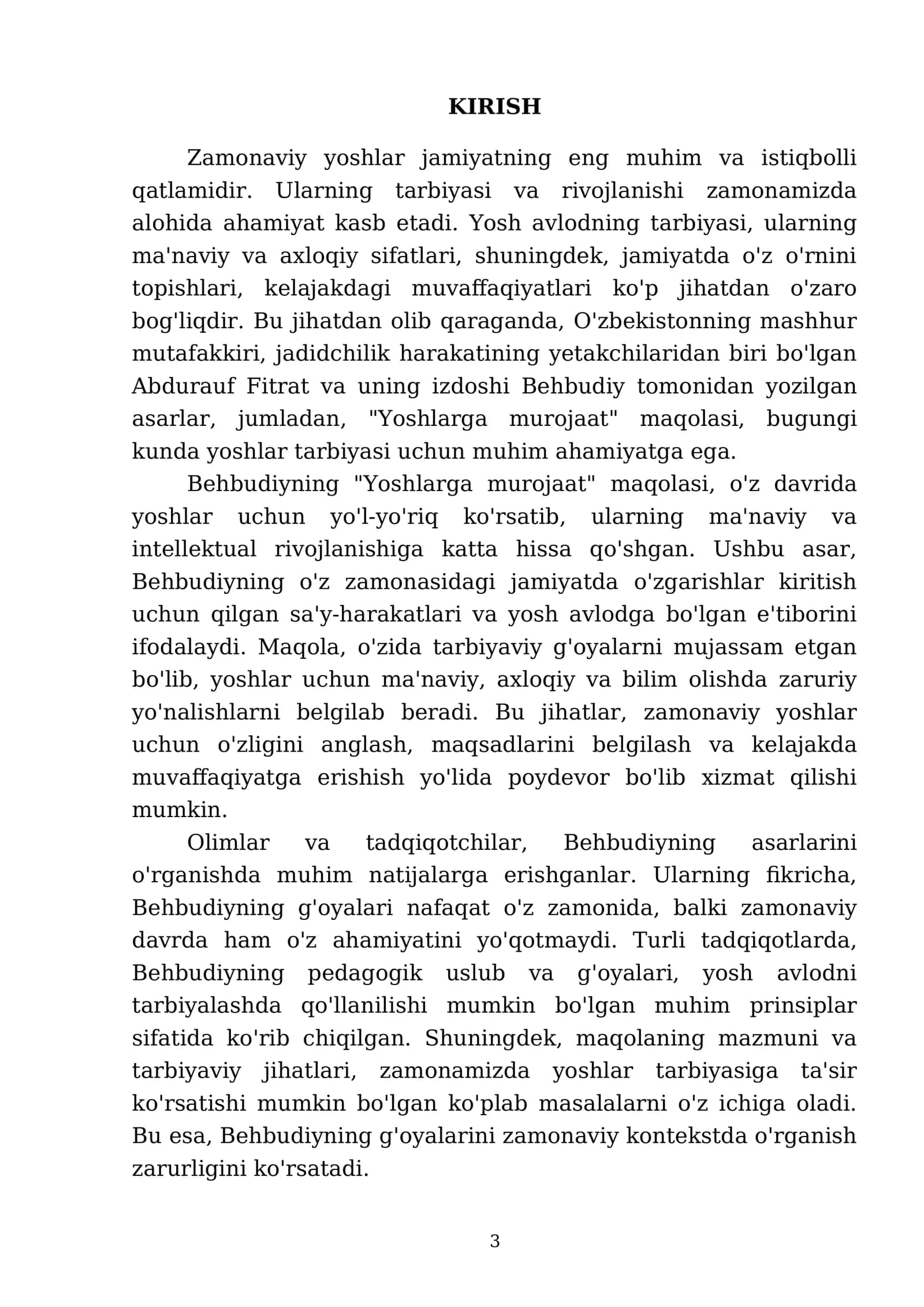 Behbudiyning "yoshlarga murojaat" maqolasini zamonaviy yoshlar uchun tarbiyaviy ahamiyati 3
