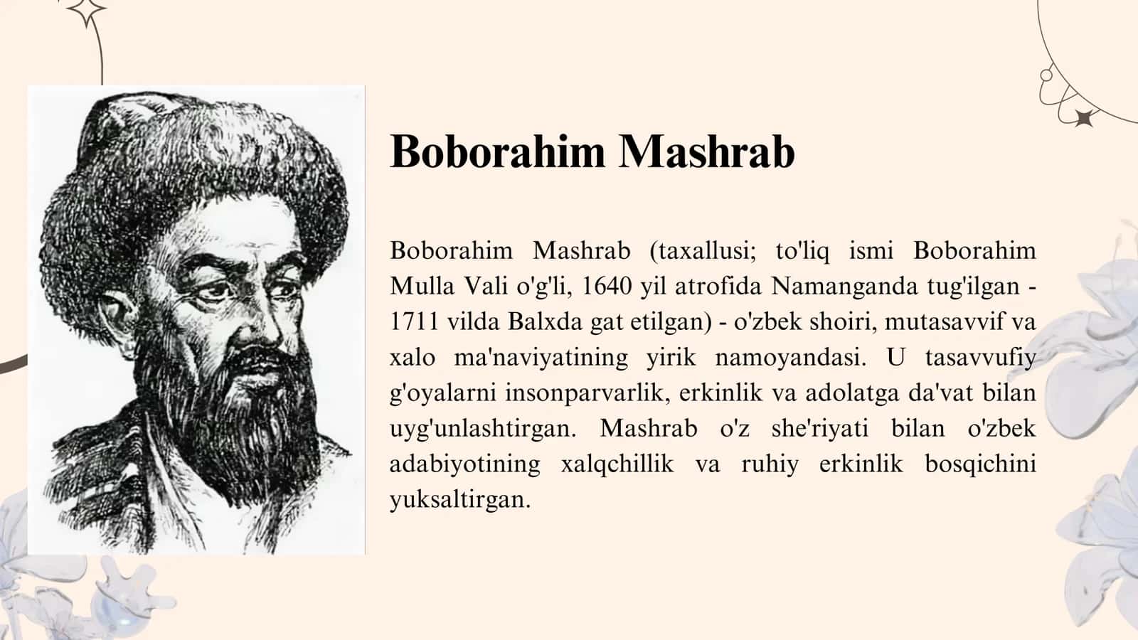 Boborahim Mashrab asarlarining muhim leksik xususiyatlari 3