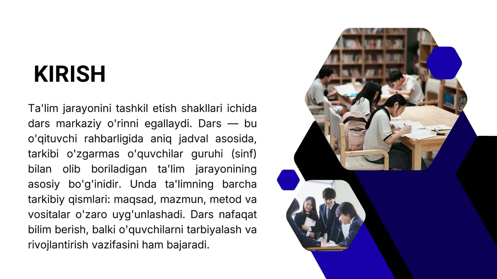 DARS TA'LIMINI TASHKIL ETISHNING ASOSIY SHAKLI SIFATIDA 3