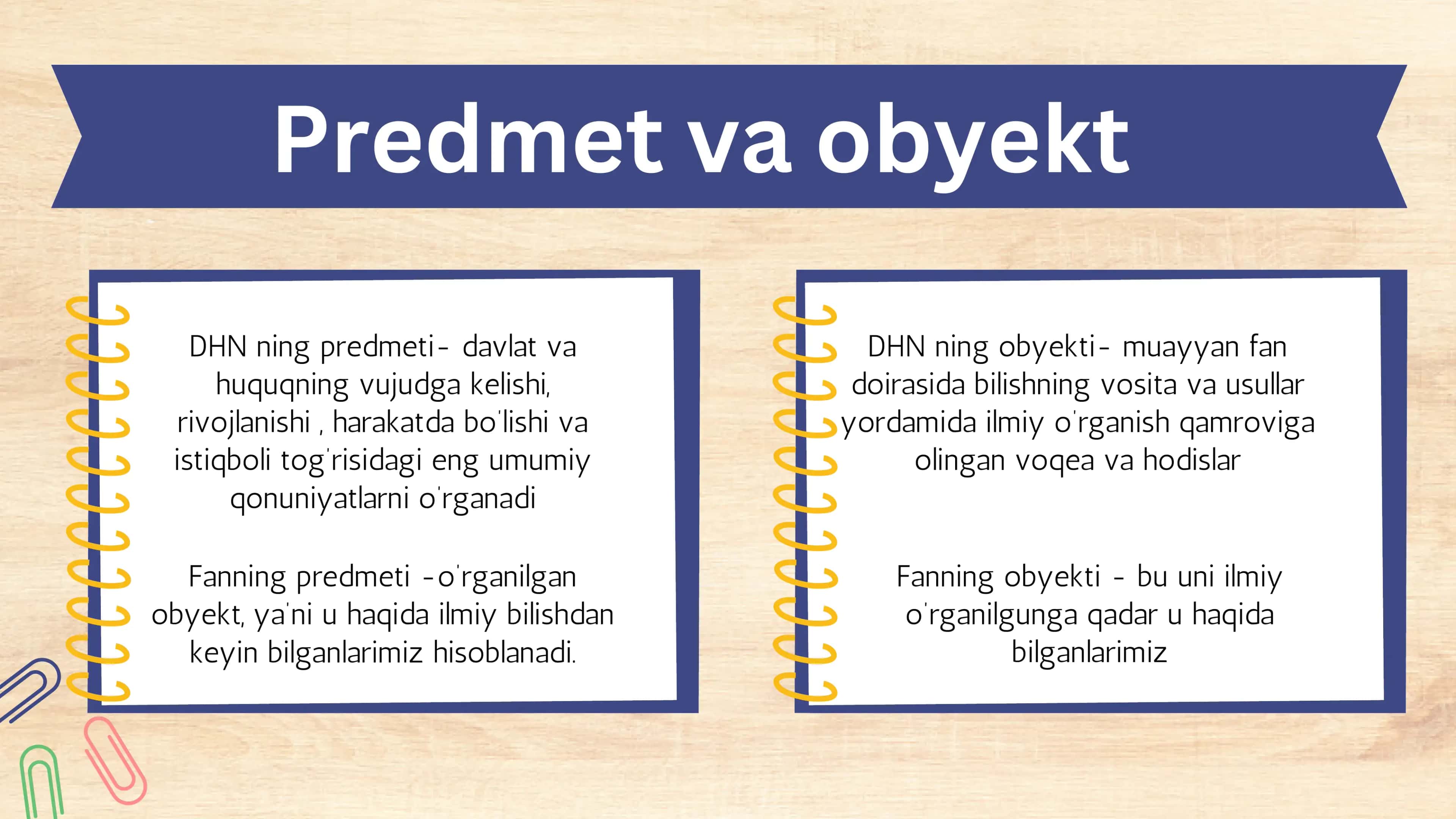 Davlat va huquq nazariyasining obyekti, predmeti, mazmuni, o’ziga xos xususiyatlari, maqsadi va vazifalari 3