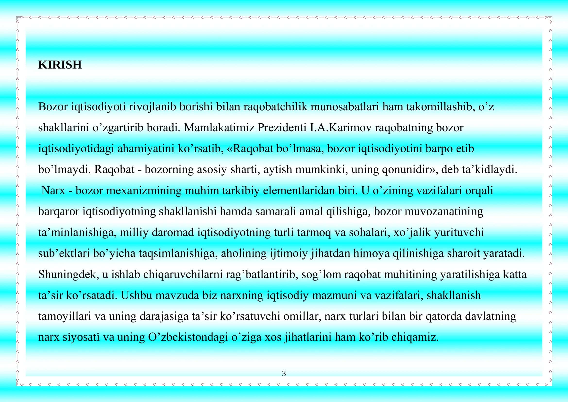 RAQOBAT VA NARXNING SHAKLLANISHI 3