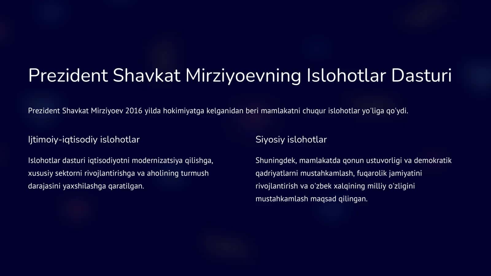 Islohotlar va Taraqqiyot 3