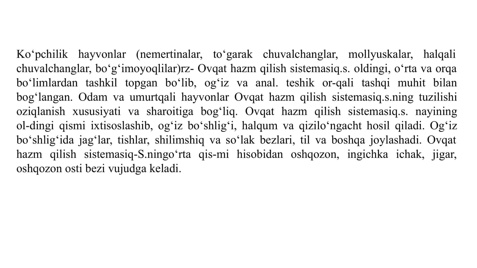 Ovqat hazm qilish sistemasi 3