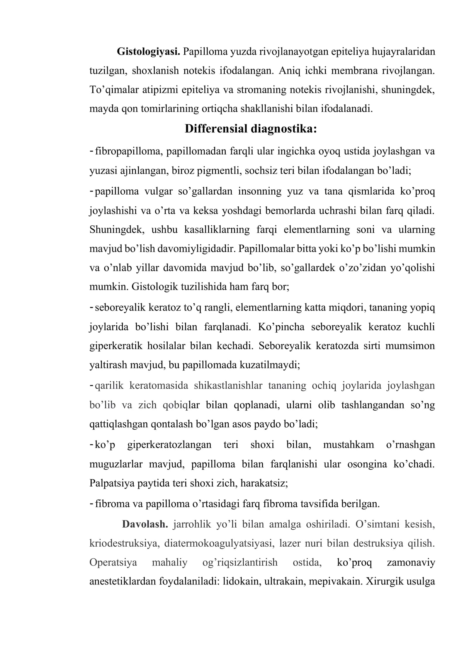 Yuz terisi, bosh va bo’yin sohalarining xavfsiz o’smalari va o’smasimon hosilalari 3