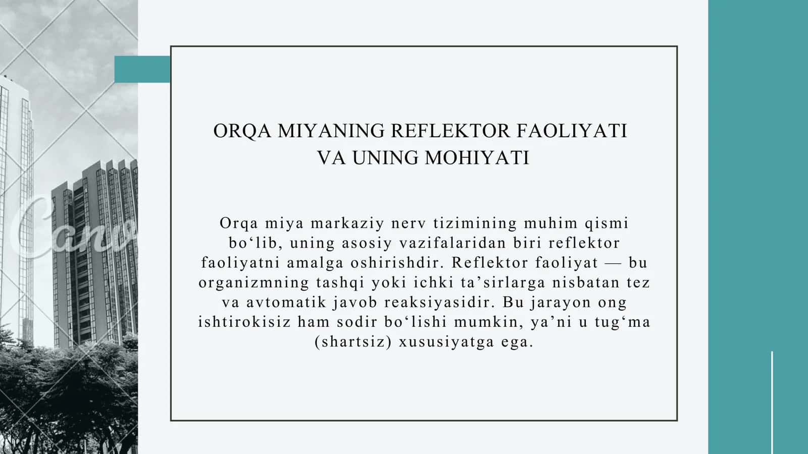 ORQA MIYANING REFLEKTOR VA O'TKAZUVCHI YO'L FAOLIYATI, TEKSHIRISH USULLARI 3