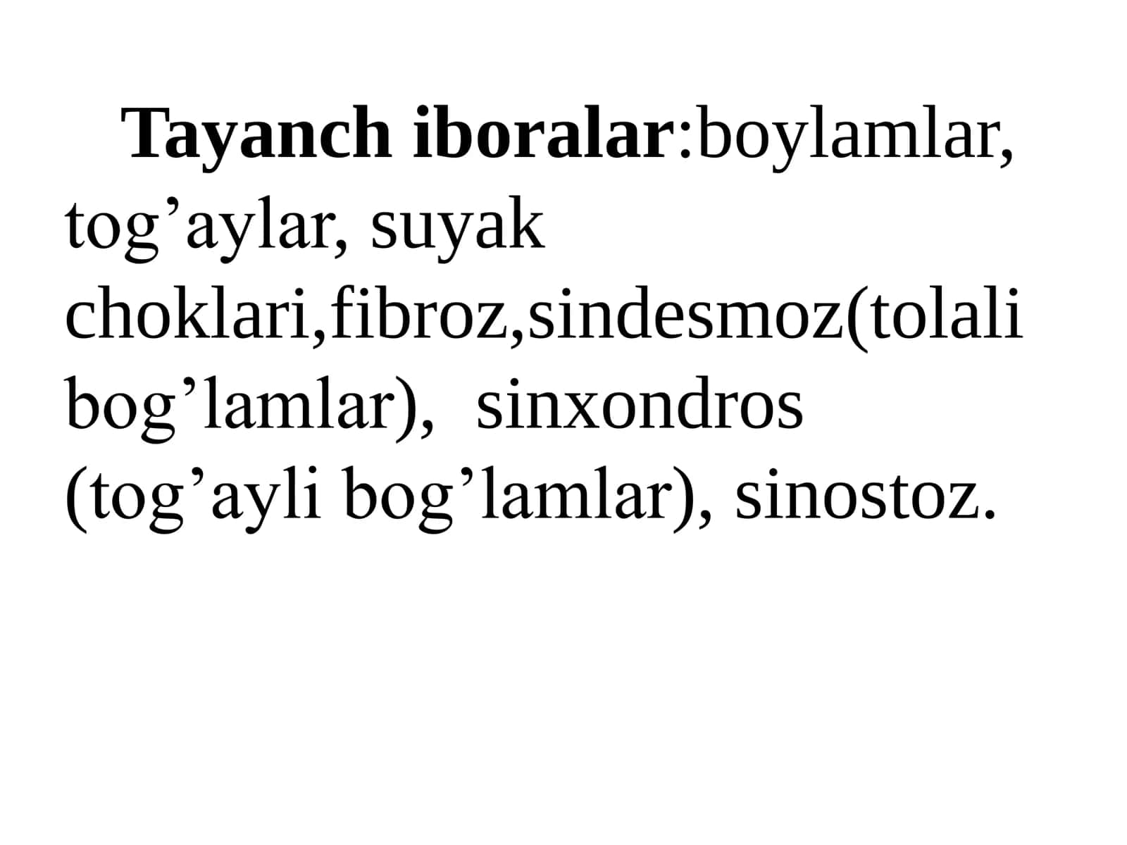 SUYAKLARNING O‗ZARO BIRLASHUVI–ARTROLOGIYA 3